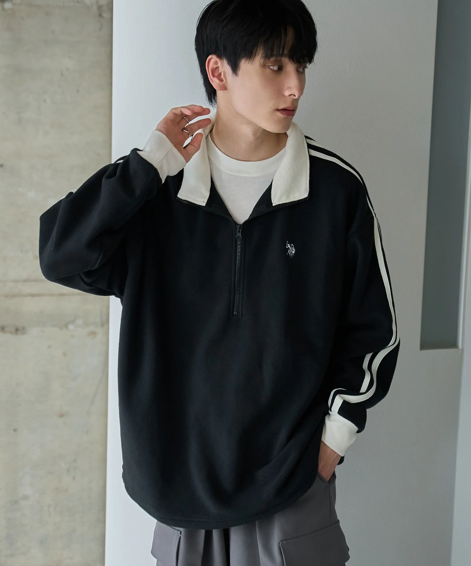 USPOLOフリースハーフジッププルオーバー - Image 42