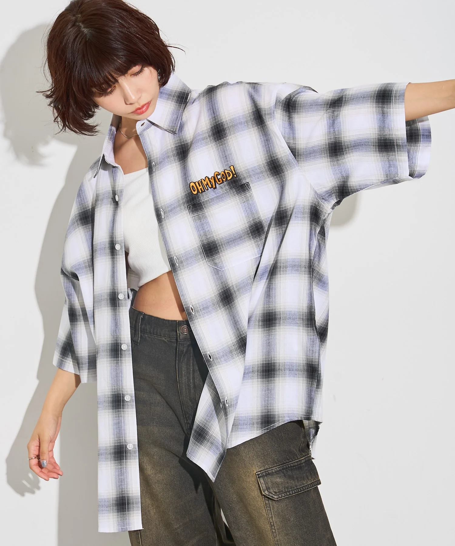 別注NEW JACKオンブレチェックシャツ(S) - Image 14