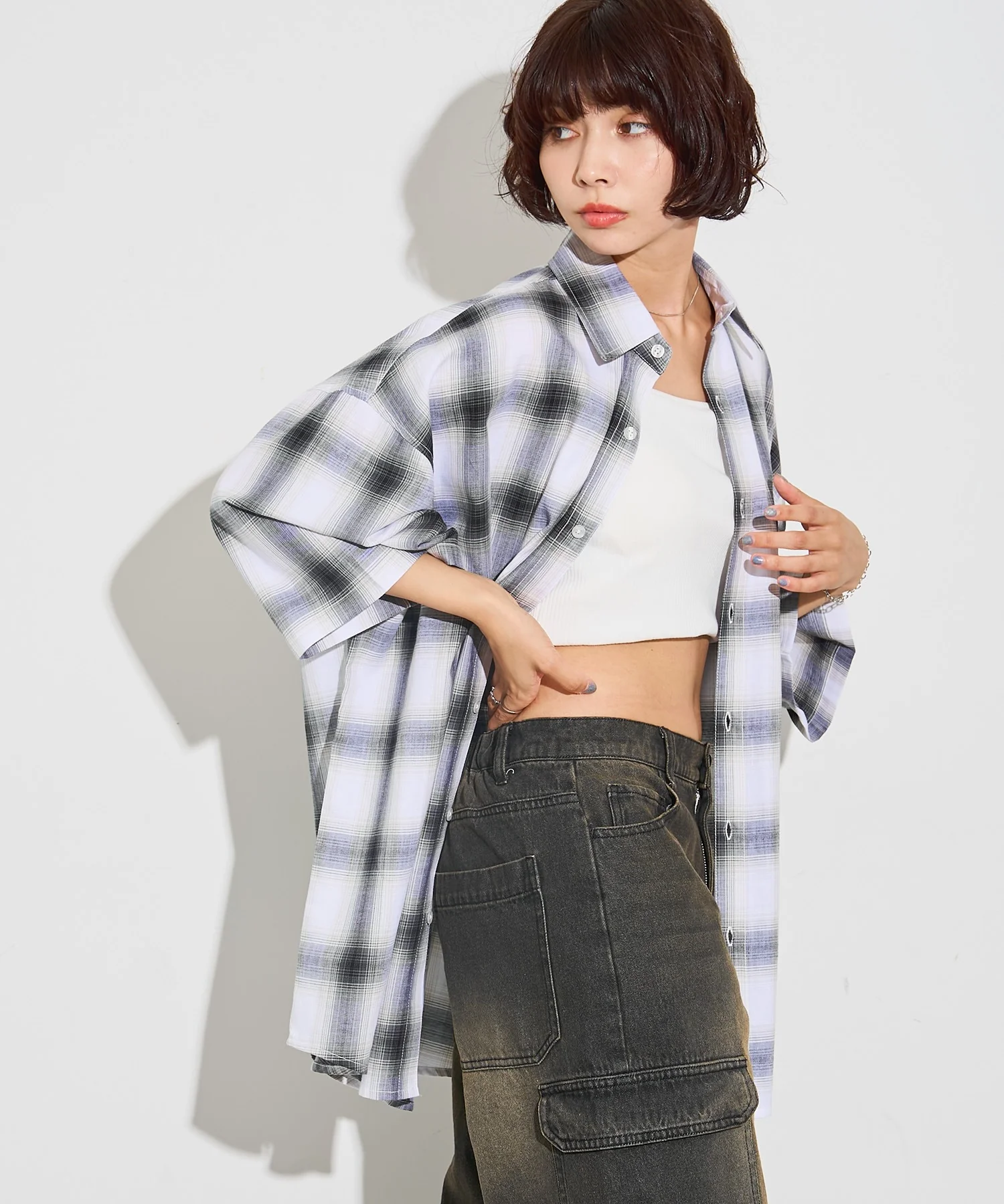 別注NEW JACKオンブレチェックシャツ(S) - Image 17
