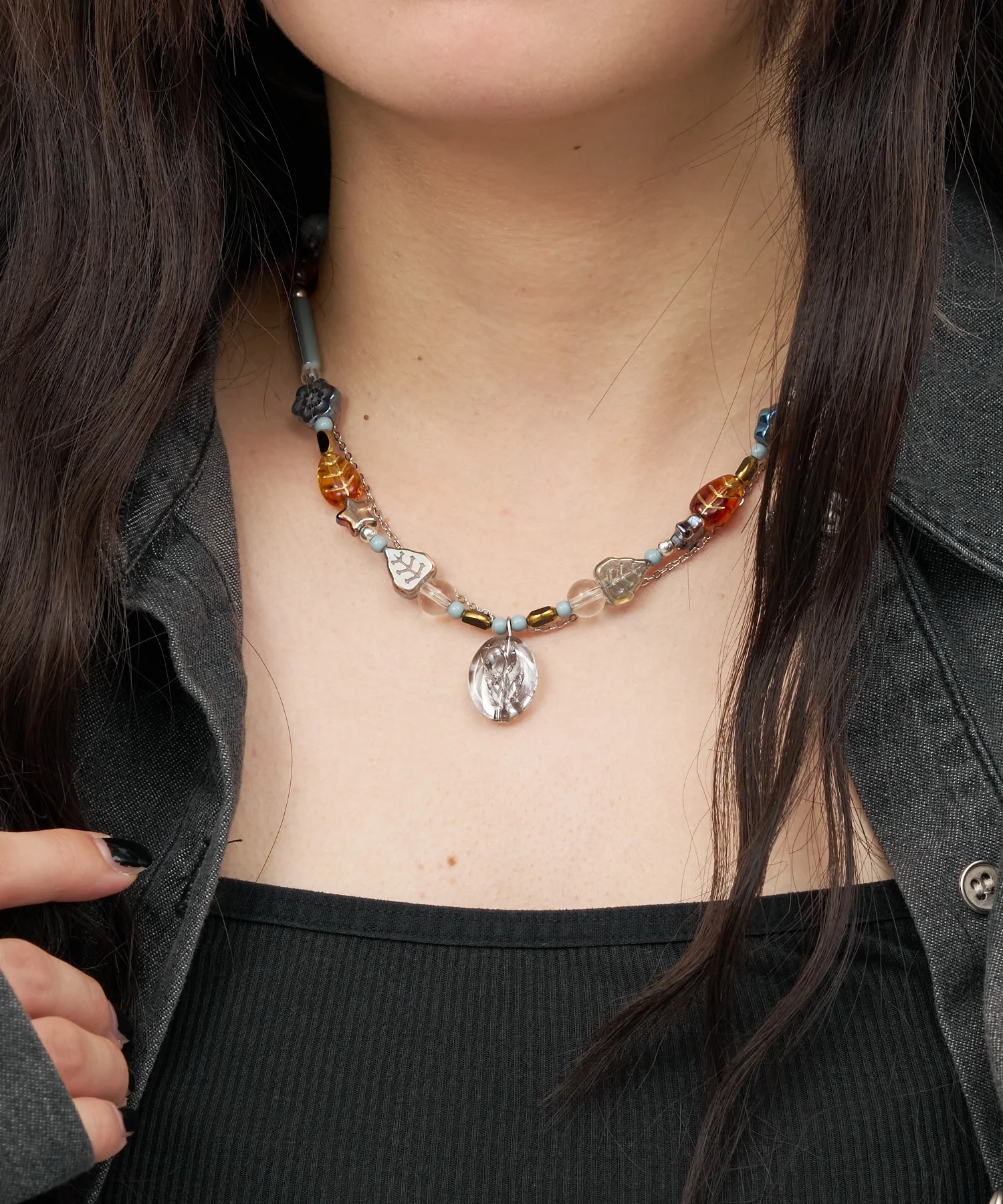 Lビンテージストーンネックレス - Image 3