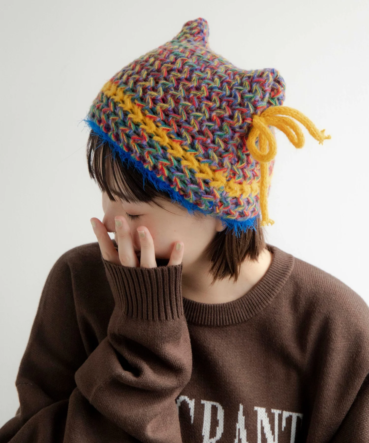 MIX編みネコミミニットキャップ - Image 7