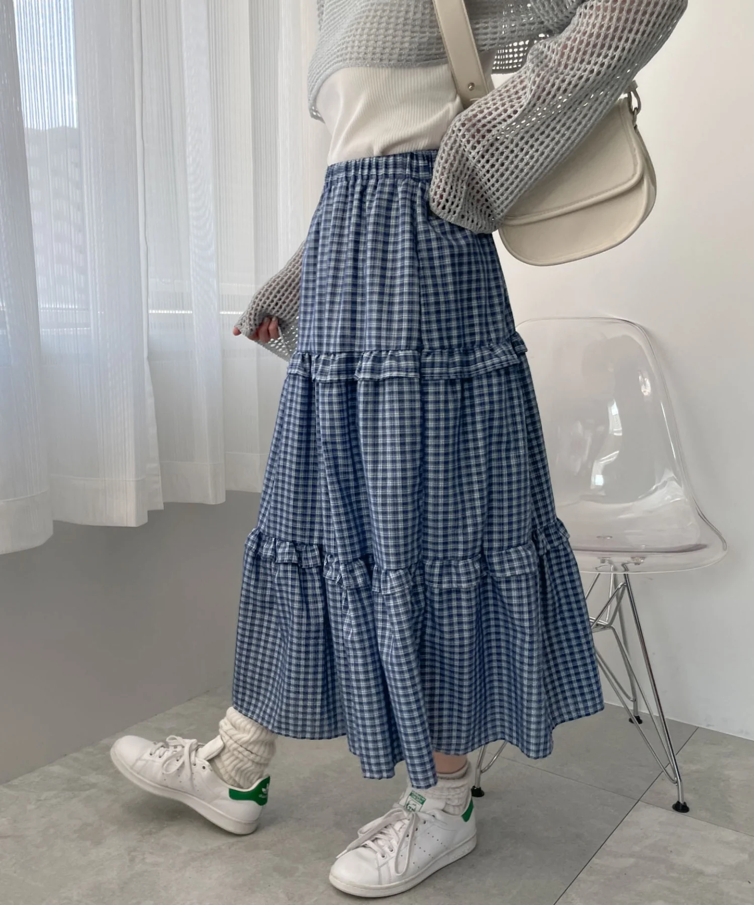 ティアードチェックロングスカート - Image 12