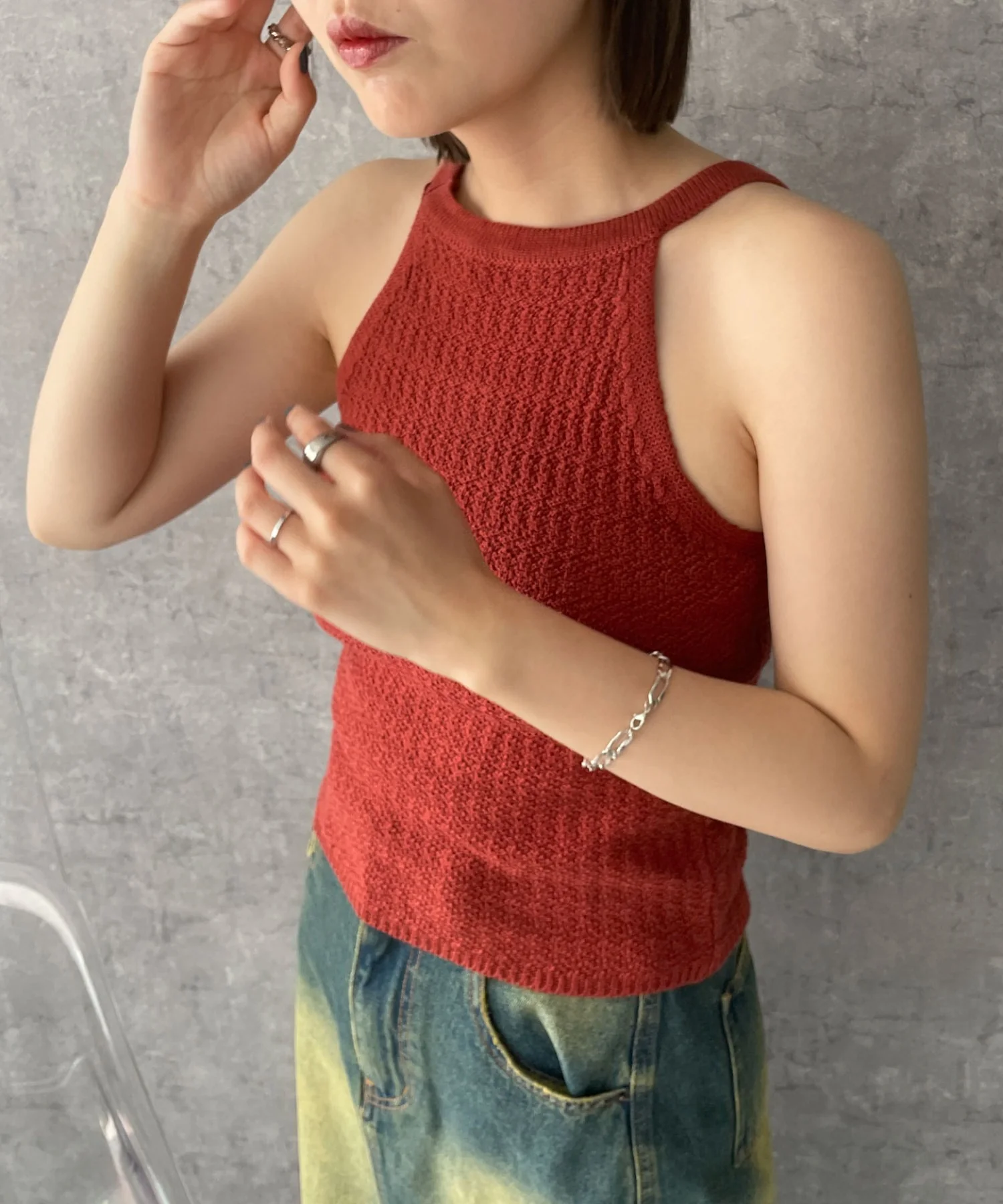 ノースリーブホルターネックニット - Image 5