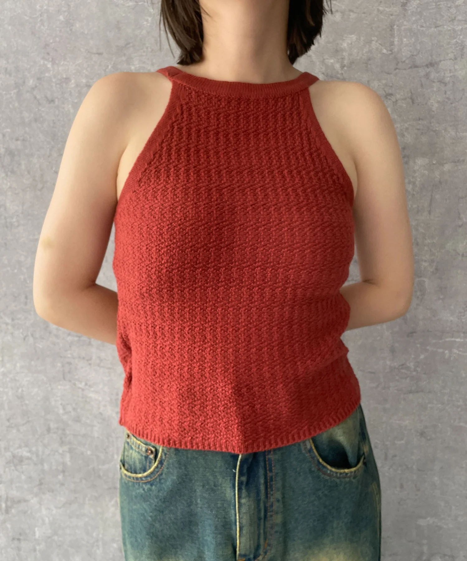 ノースリーブホルターネックニット - Image 6