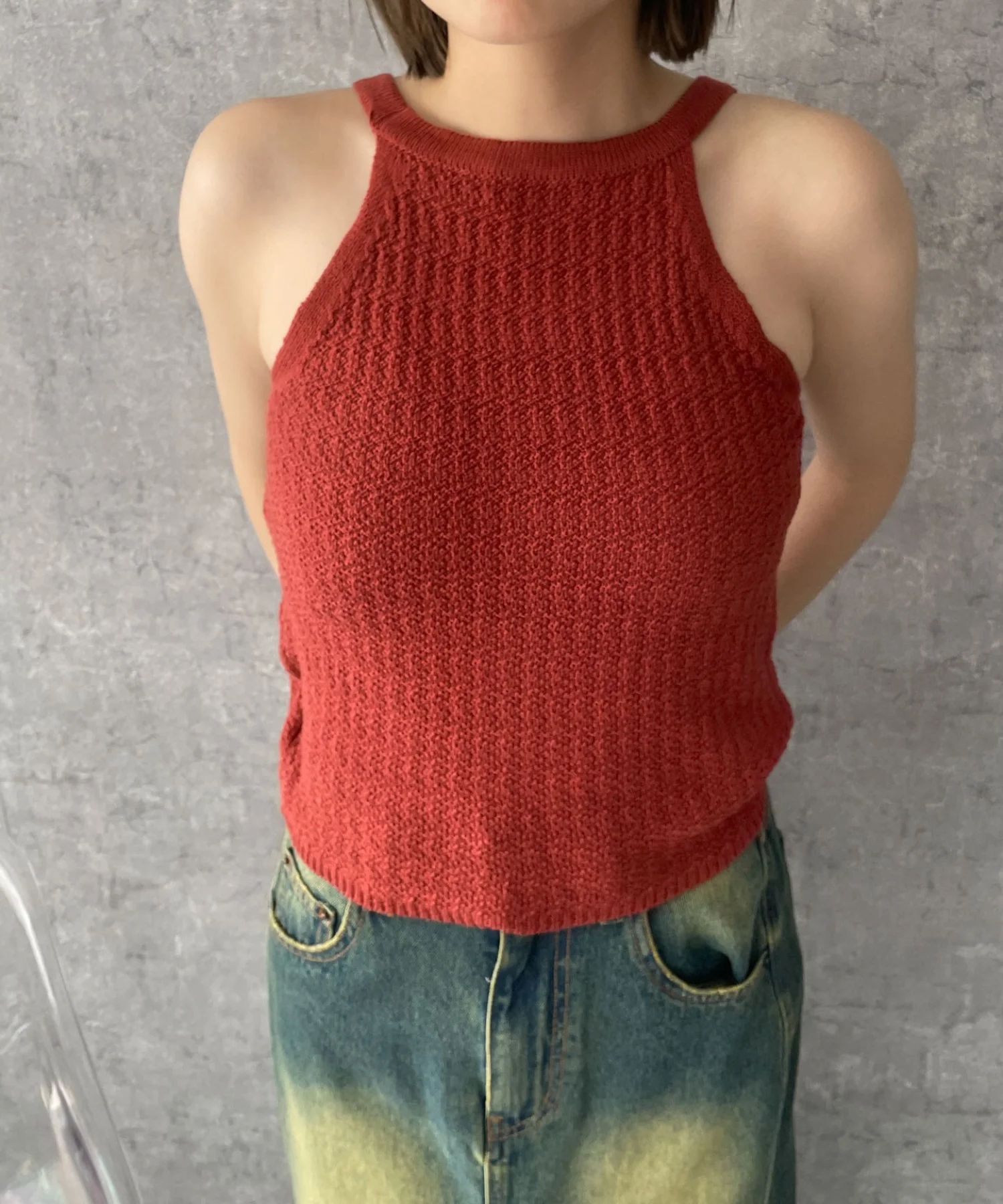 ノースリーブホルターネックニット - Image 8