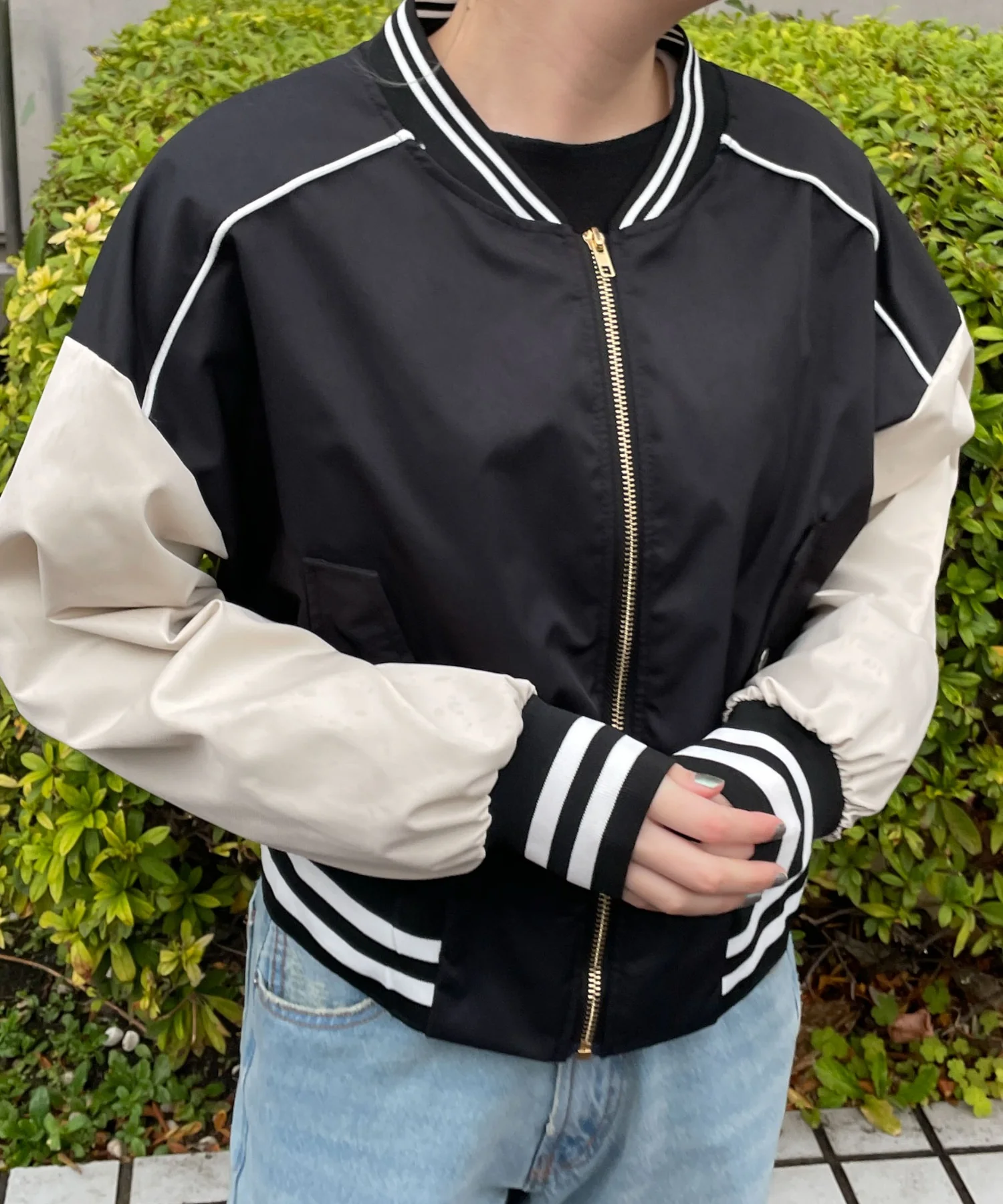 配色デザインブルゾン - Image 13