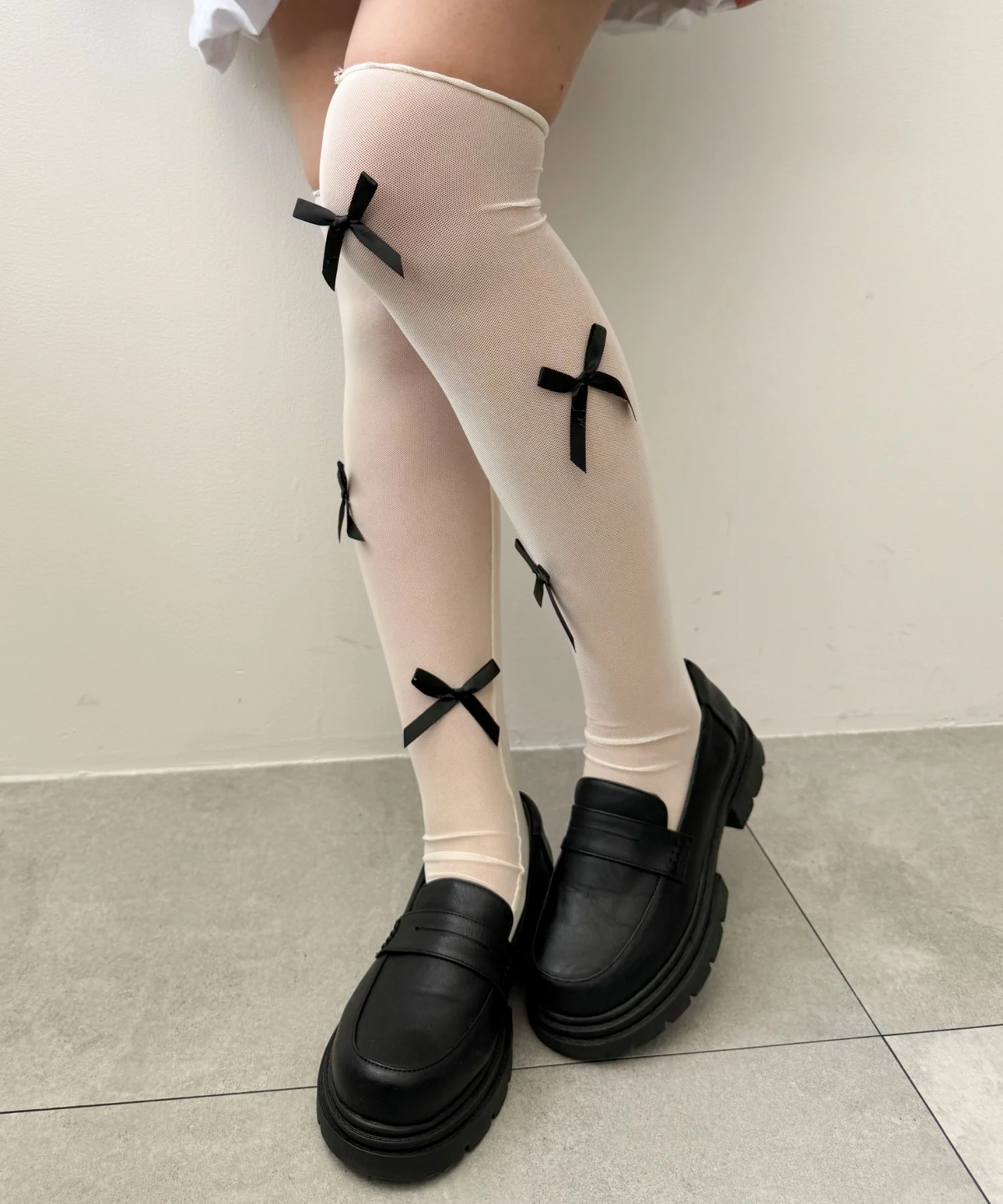 リボンシフォンハイソックス(23-25cm) - Image 2