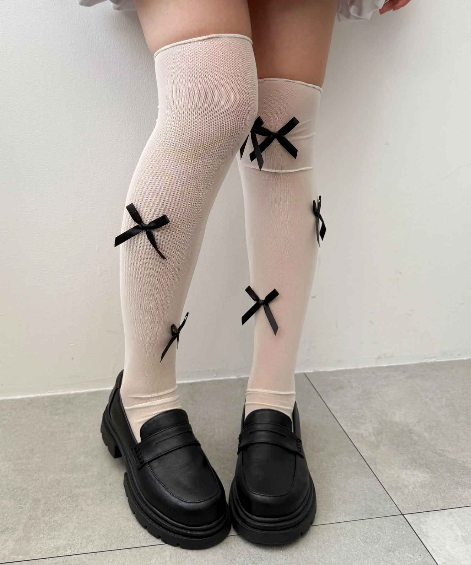 リボンシフォンハイソックス(23-25cm) - Image 5