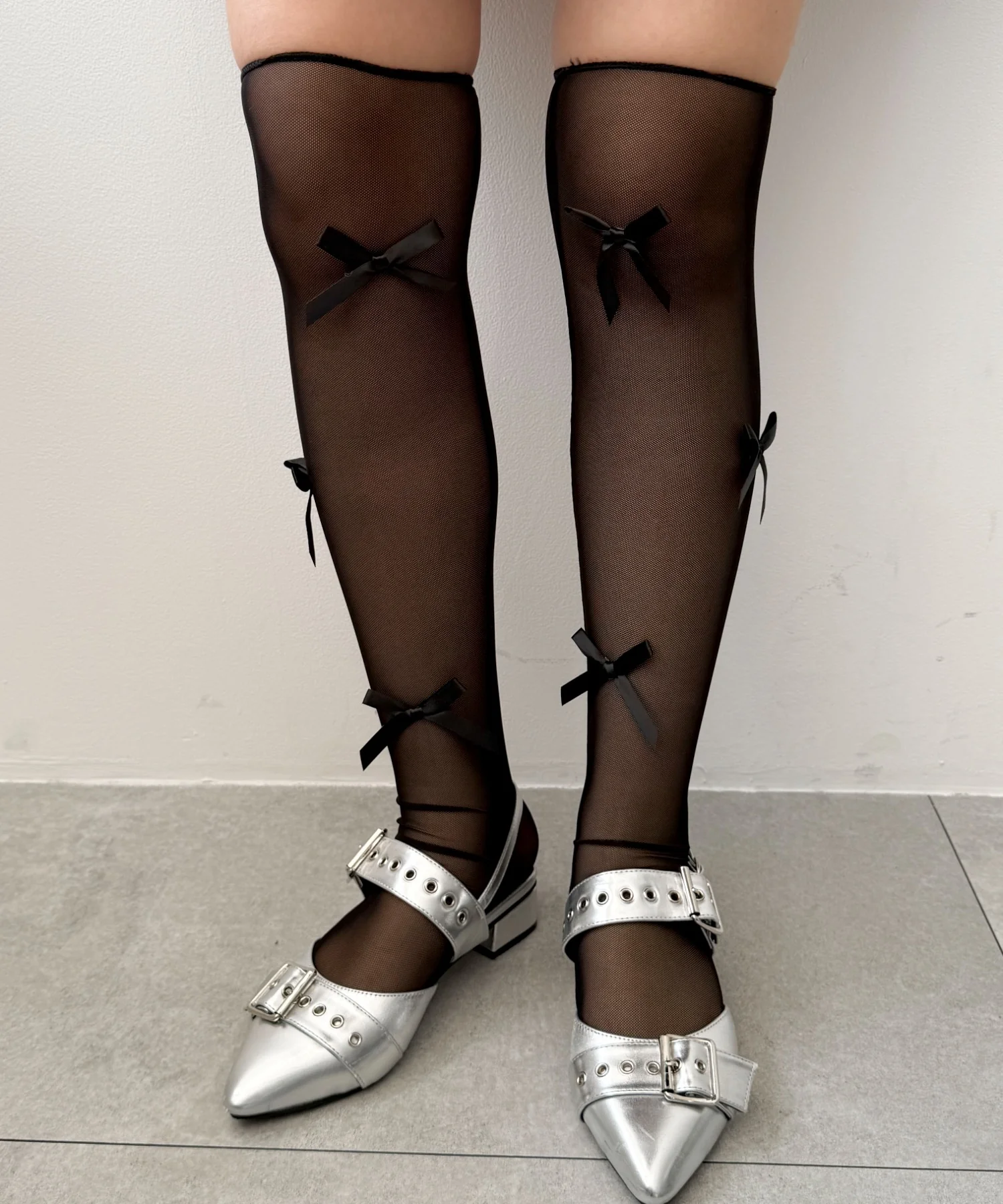 リボンシフォンハイソックス(23-25cm) - Image 6
