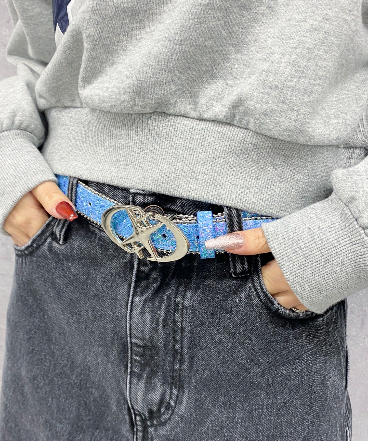 Lキラキラバックルメタリックベルト - Image 5