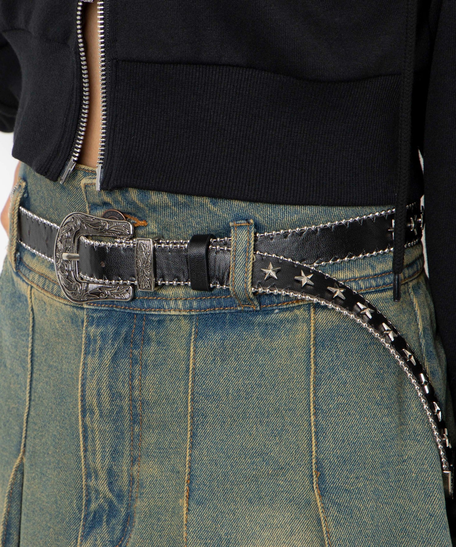 Lウエスタンバックルスタッズ付ベルト - Image 4