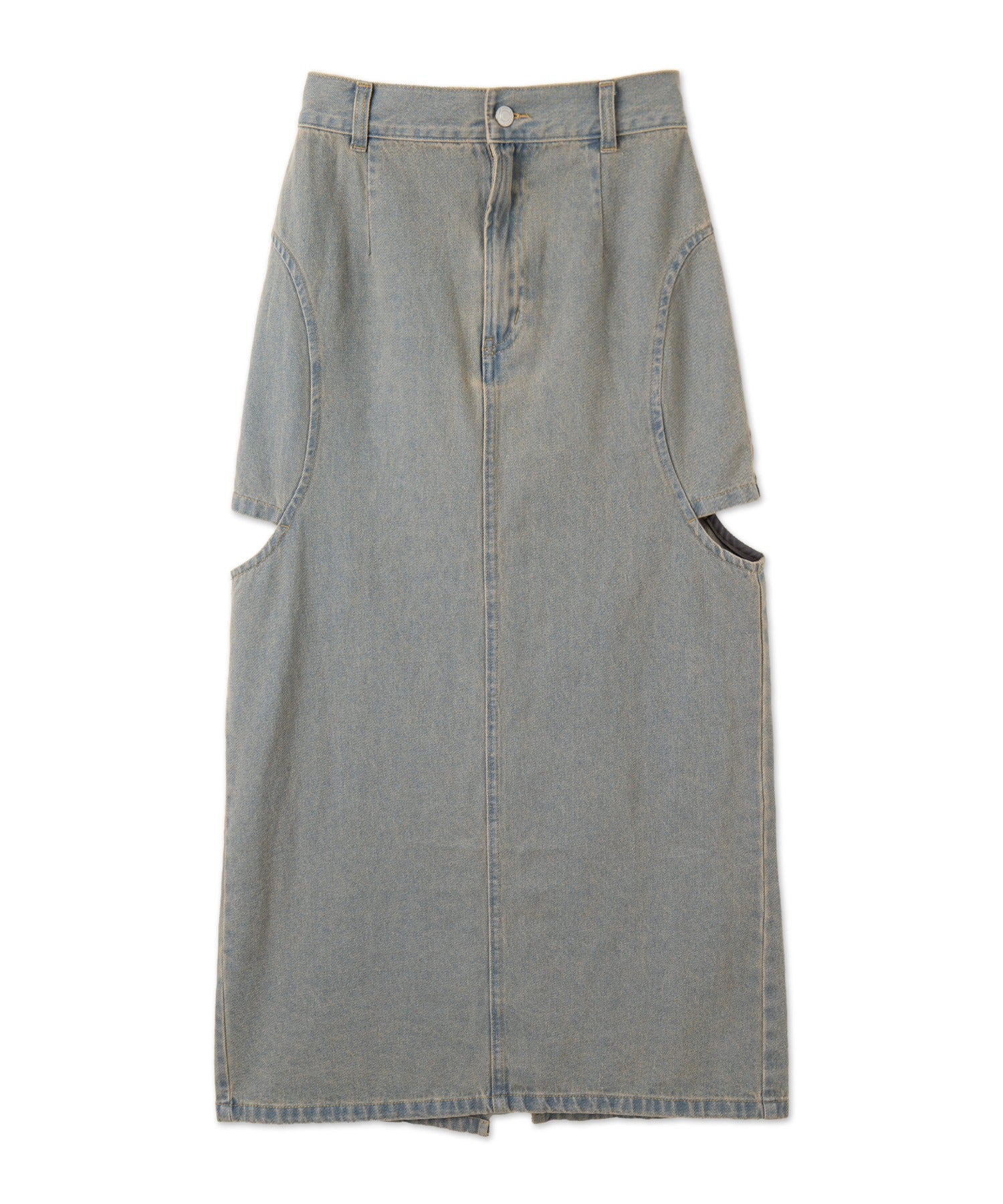 サークルカットレイヤードデニムロングスカート - Image 13
