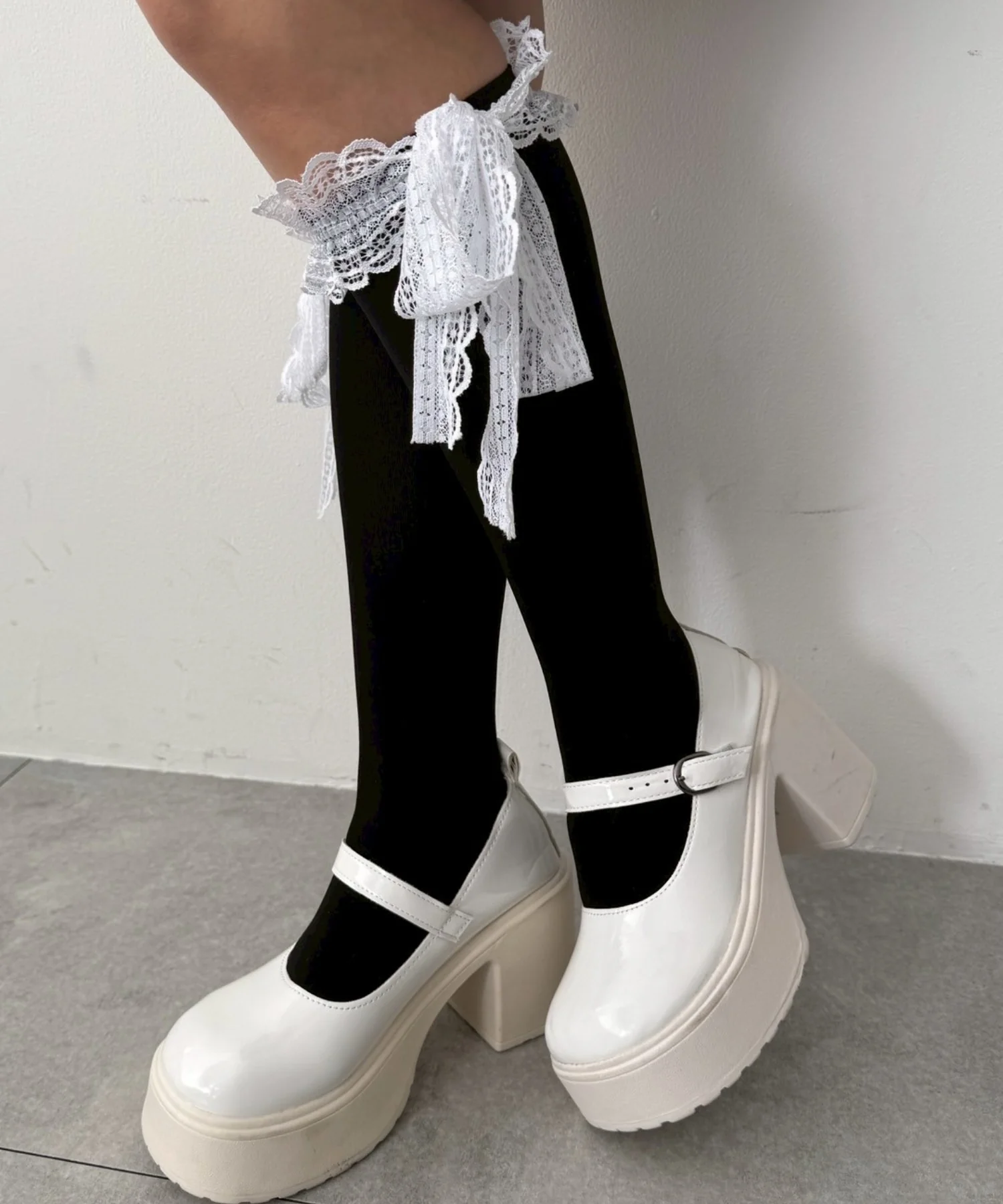 リボンレースハイソックス(23-25cm) - Image 5
