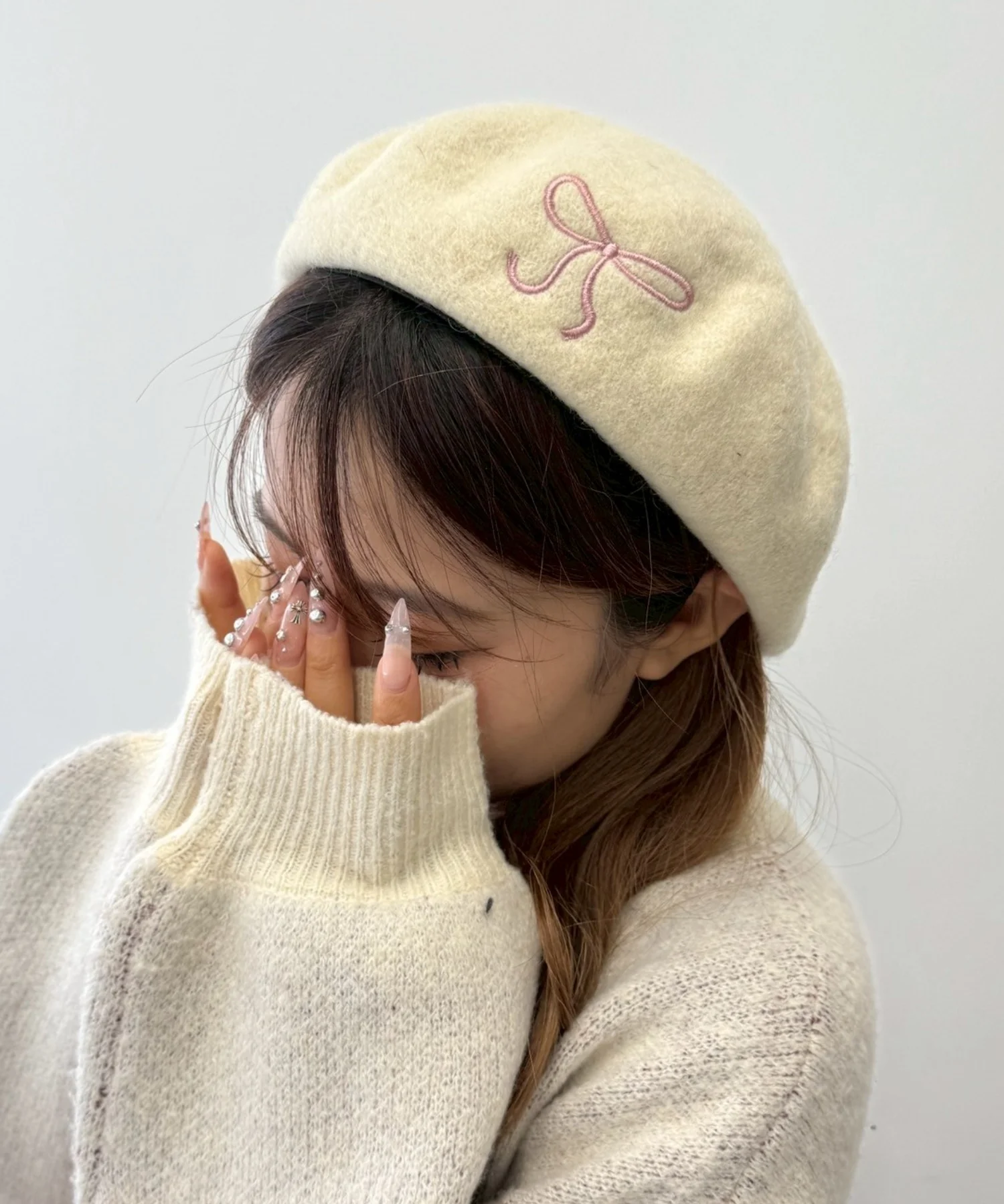 リボン刺繍ベレー - Image 2