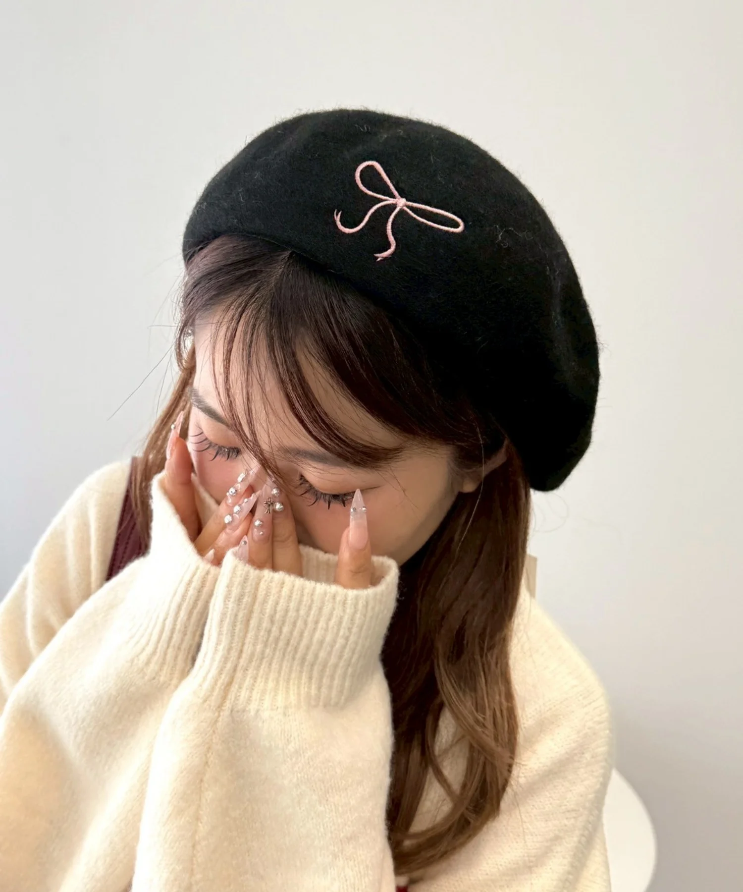 リボン刺繍ベレー - Image 3