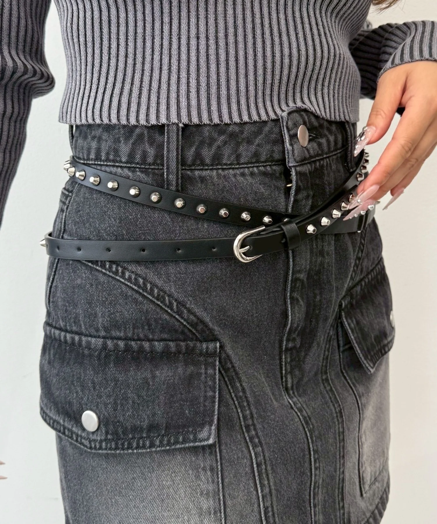 Lスタッズデザインダブルベルト - Image 10