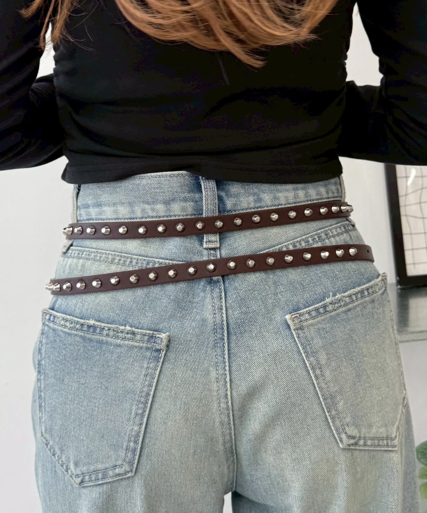 Lスタッズデザインダブルベルト - Image 5