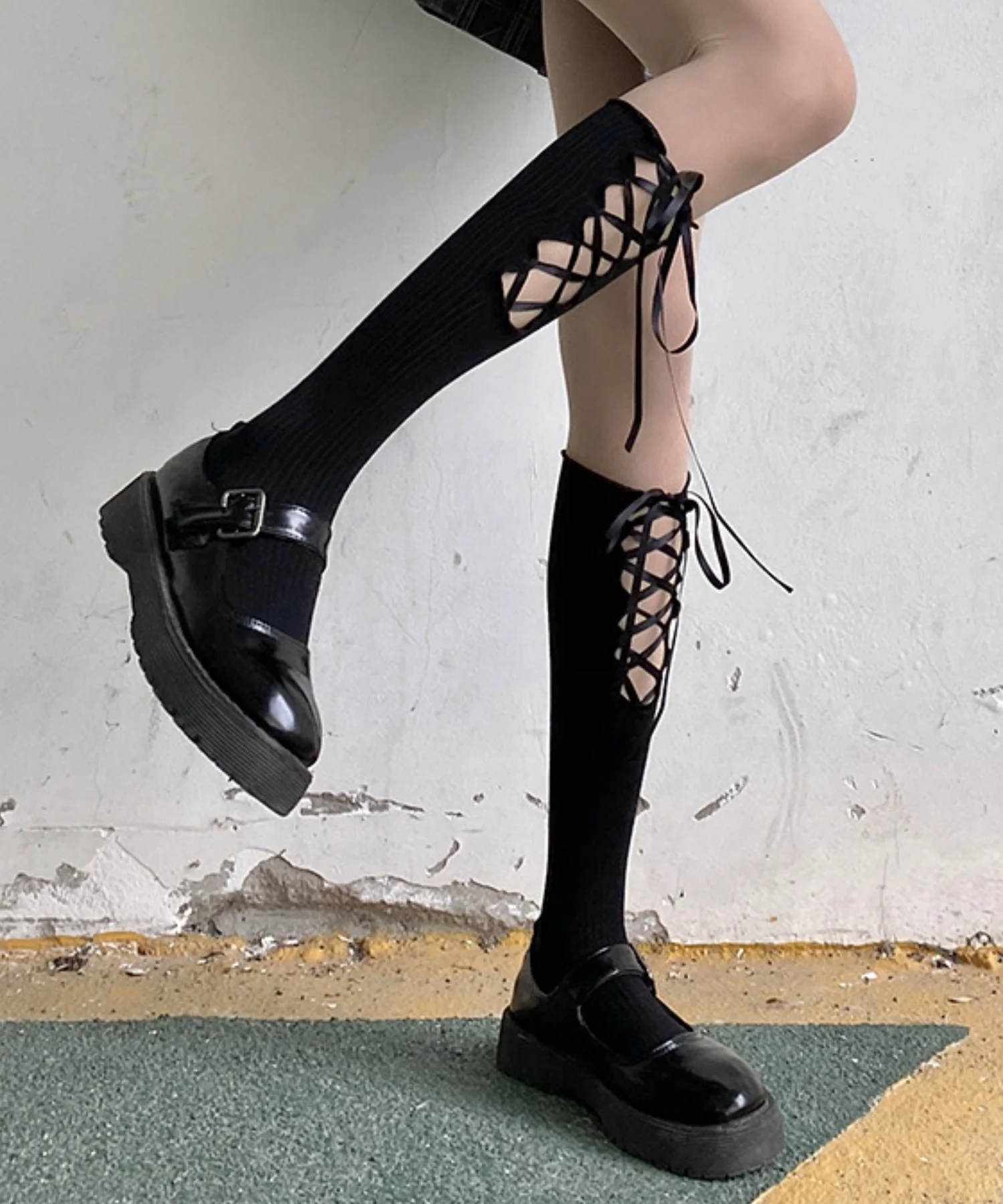 レースアップハイソックス(23-25cm) - Image 2