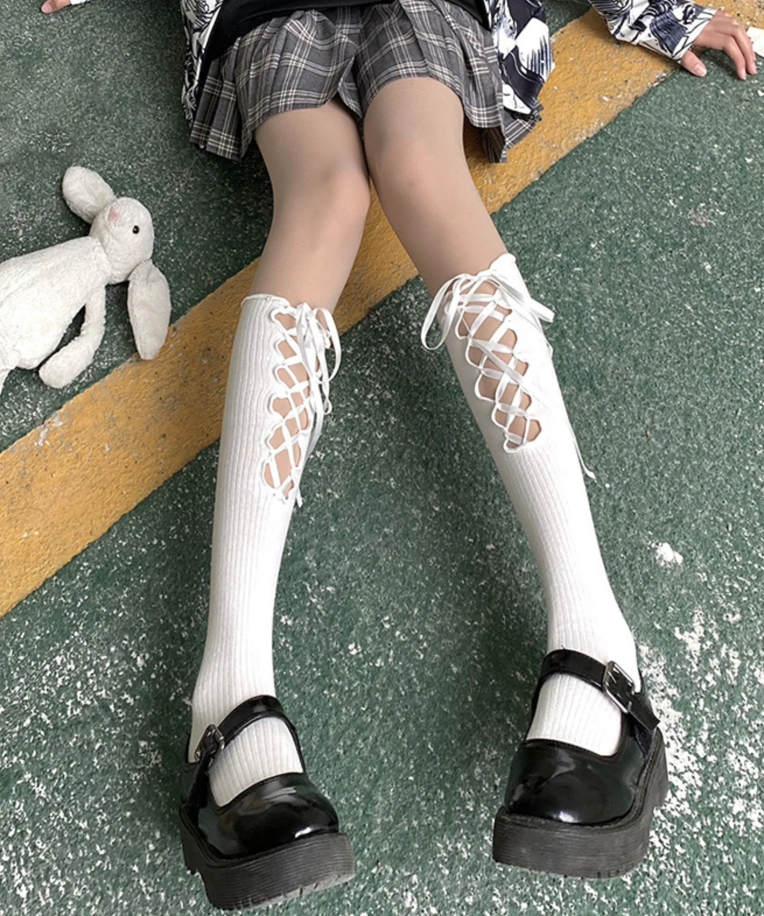 レースアップハイソックス(23-25cm) - Image 3