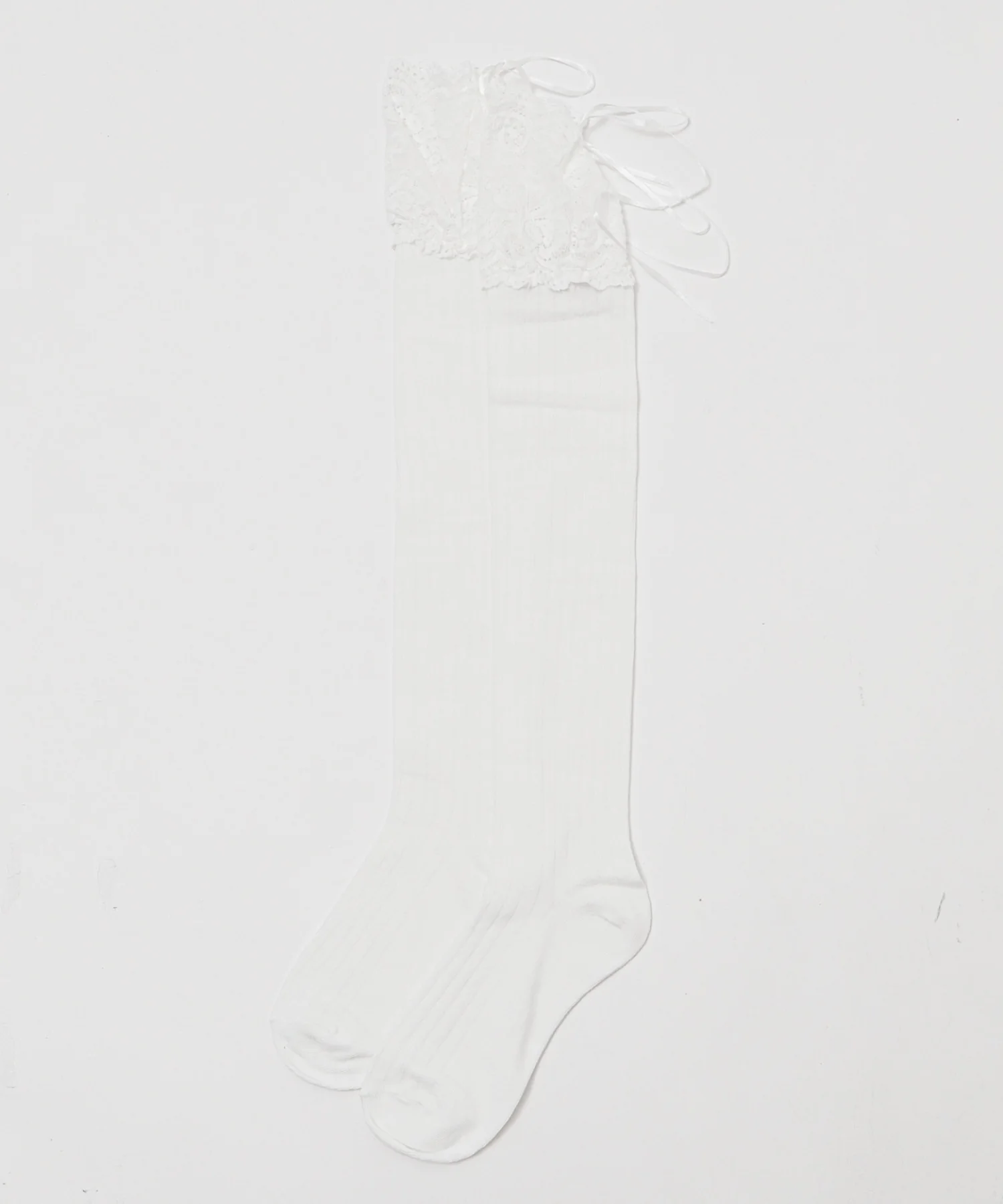 リボンレース切替ニーハイソックス(23-25cm) - Image 5