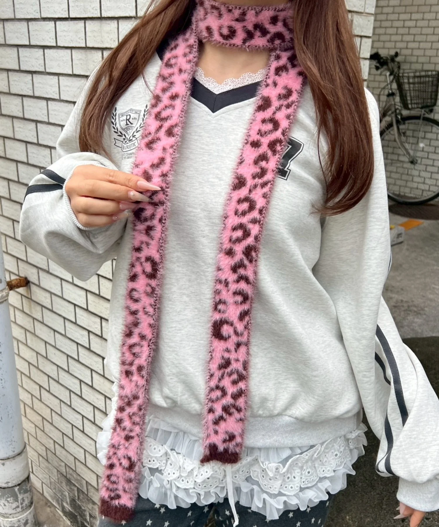 レオパードニットナローマフラー - Image 2
