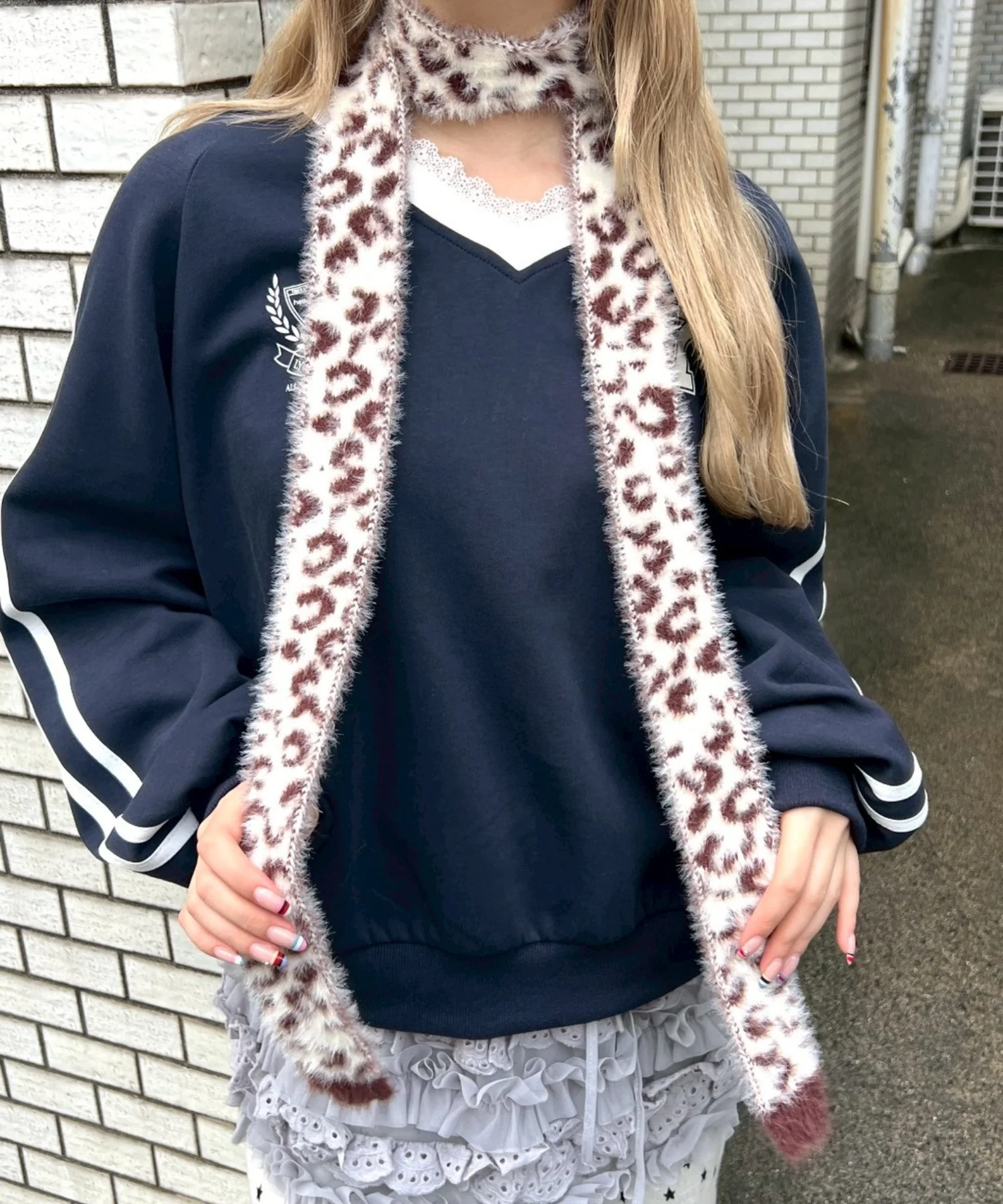 レオパードニットナローマフラー - Image 4