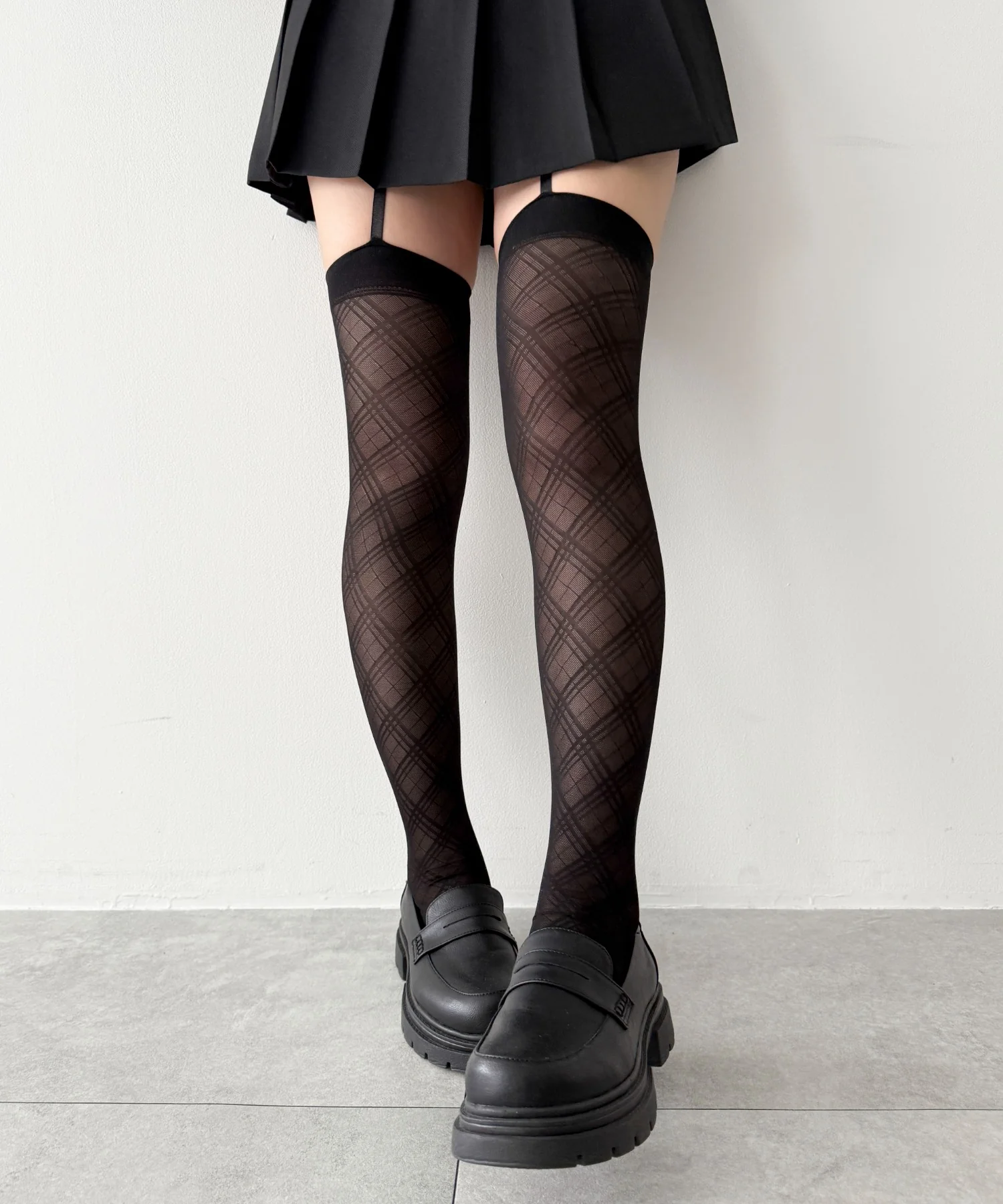 チェックシアーニーハイソックス(23-25cm) - Image 6