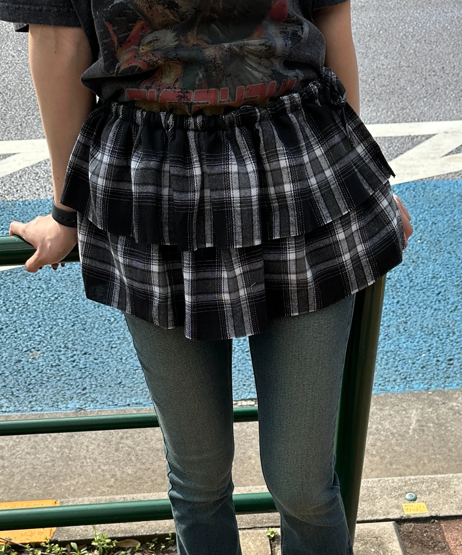 チェックラップスカート - Image 2