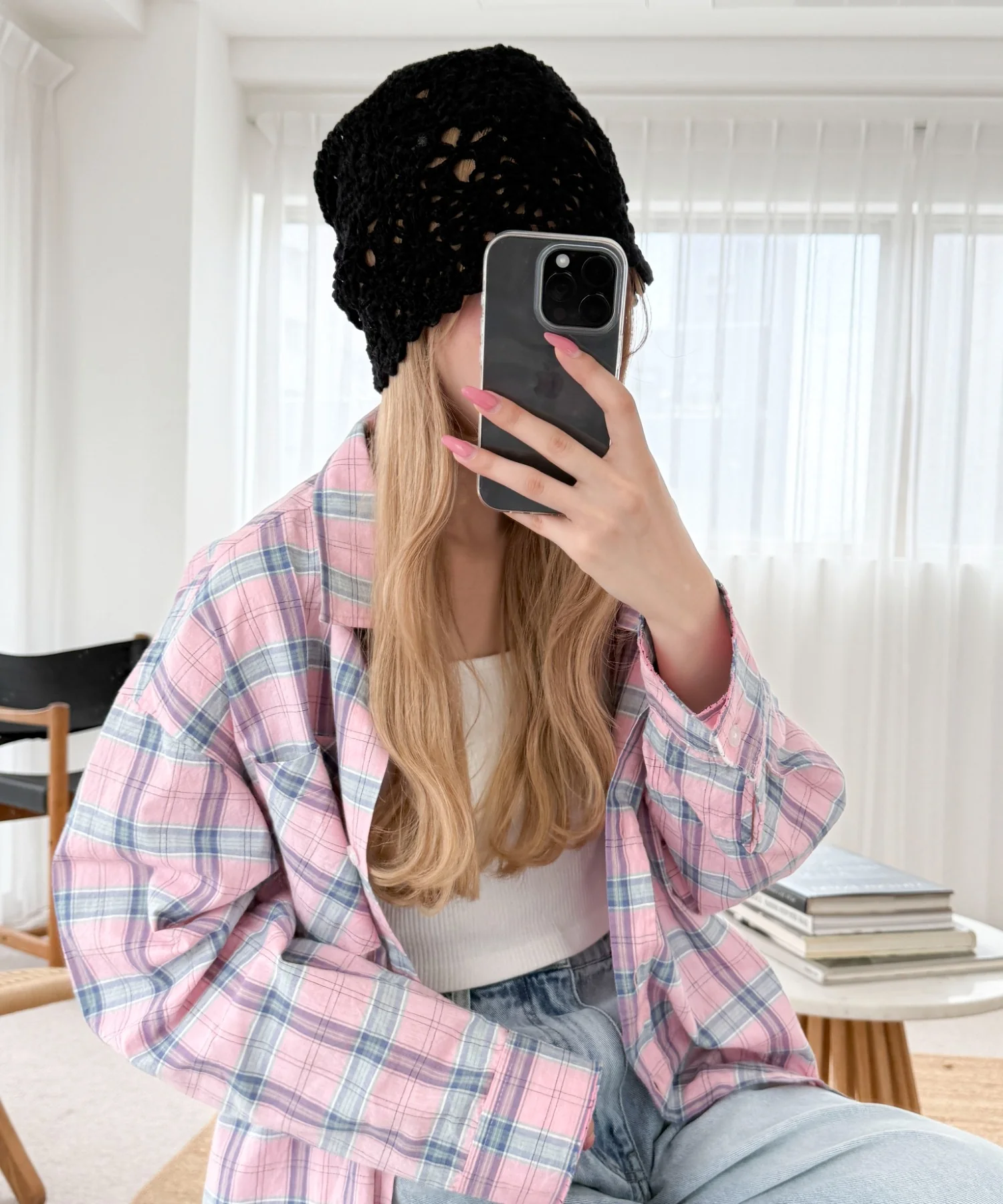 Lフラワークロシェニットキャップ - Image 10