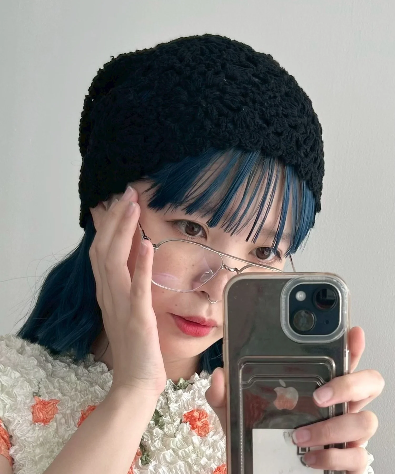 Lフラワークロシェニットキャップ - Image 3