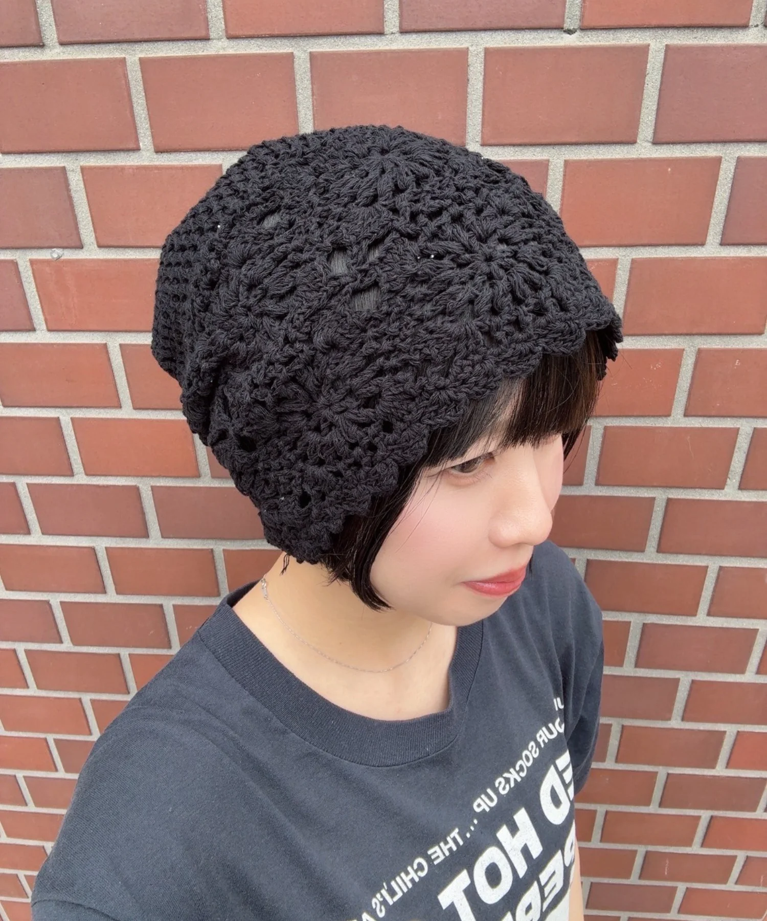 Lフラワークロシェニットキャップ - Image 6