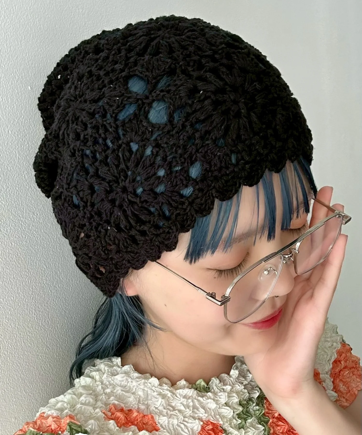 Lフラワークロシェニットキャップ - Image 8