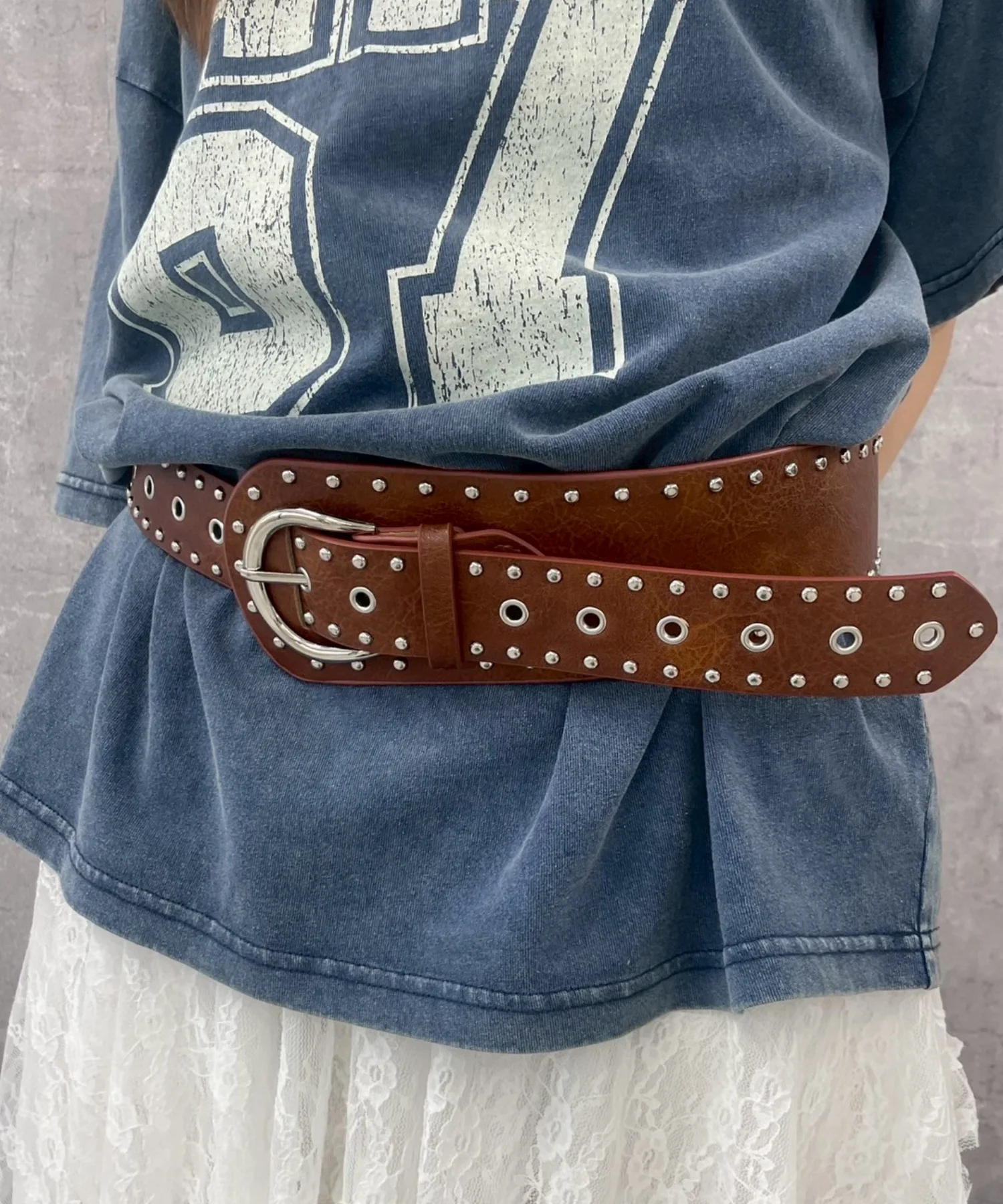 Lスタッズデザインサッシュベルト - Image 3