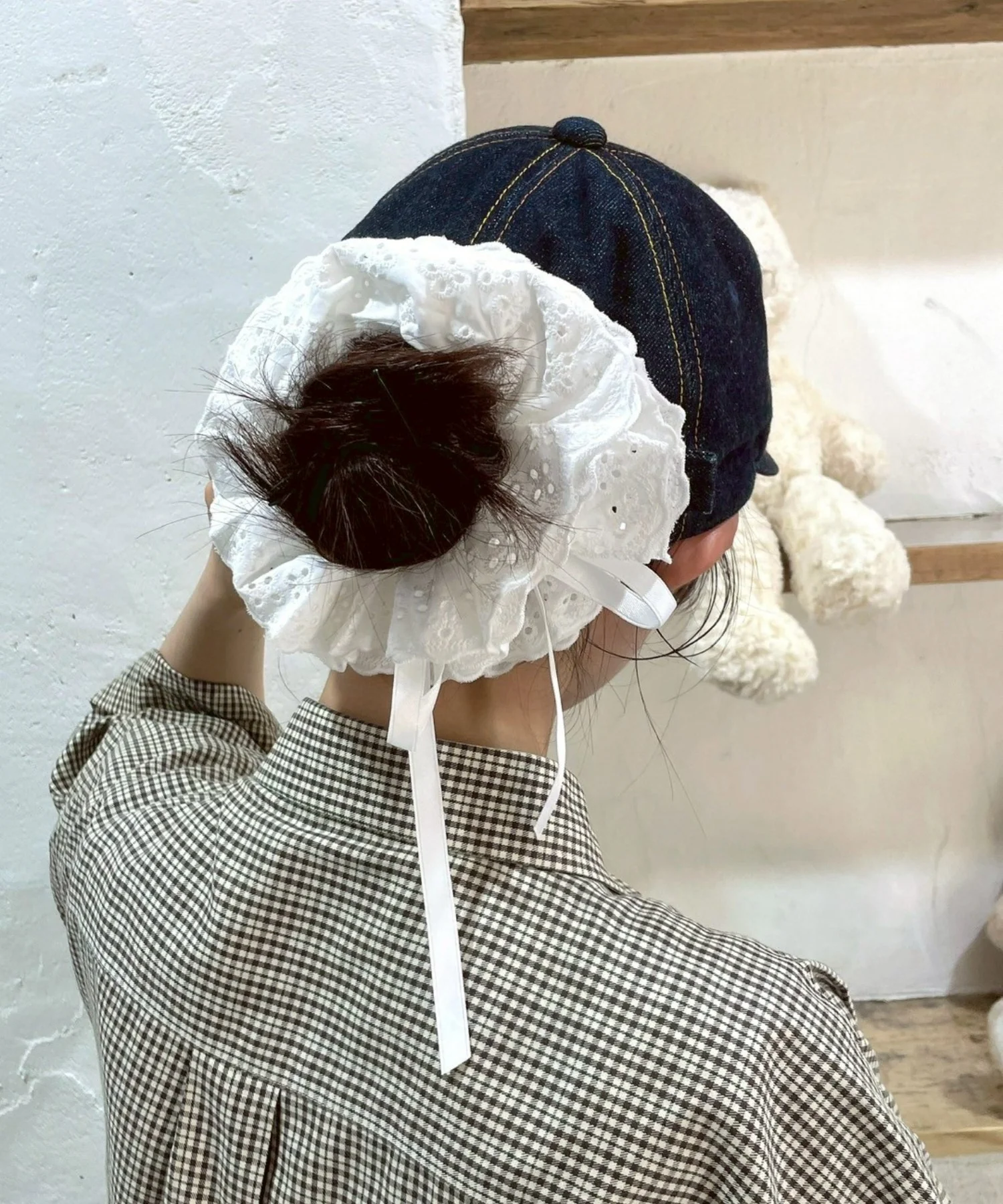 Lパンチングレースリボンシュシュ - Image 5