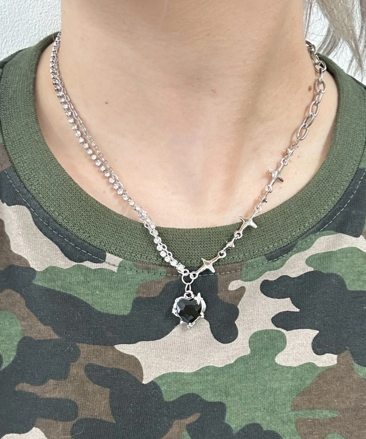 Lハートモチーフ2連ネックレス - Image 2