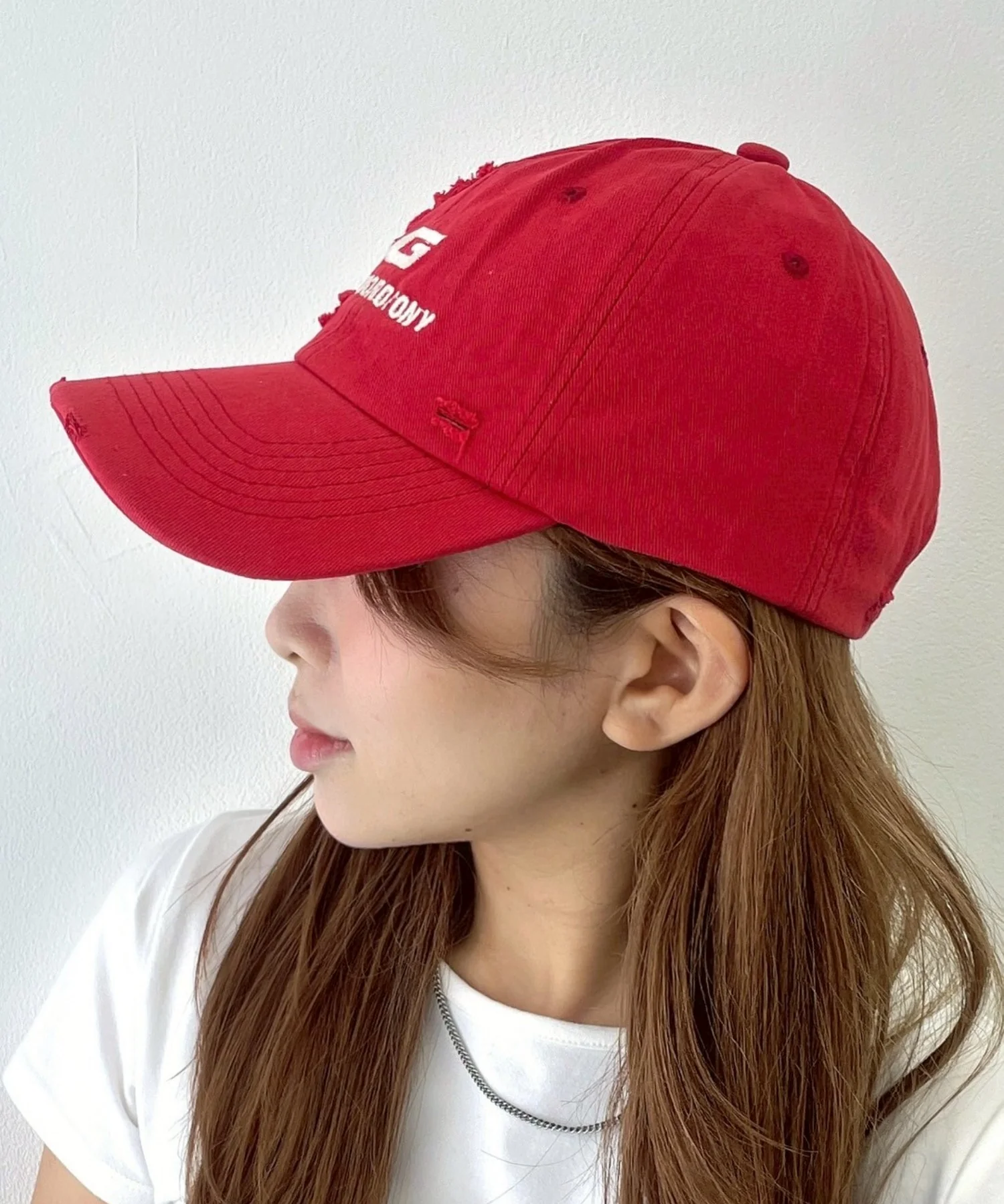 Lロゴ刺繍ダメージキャップ - Image 3