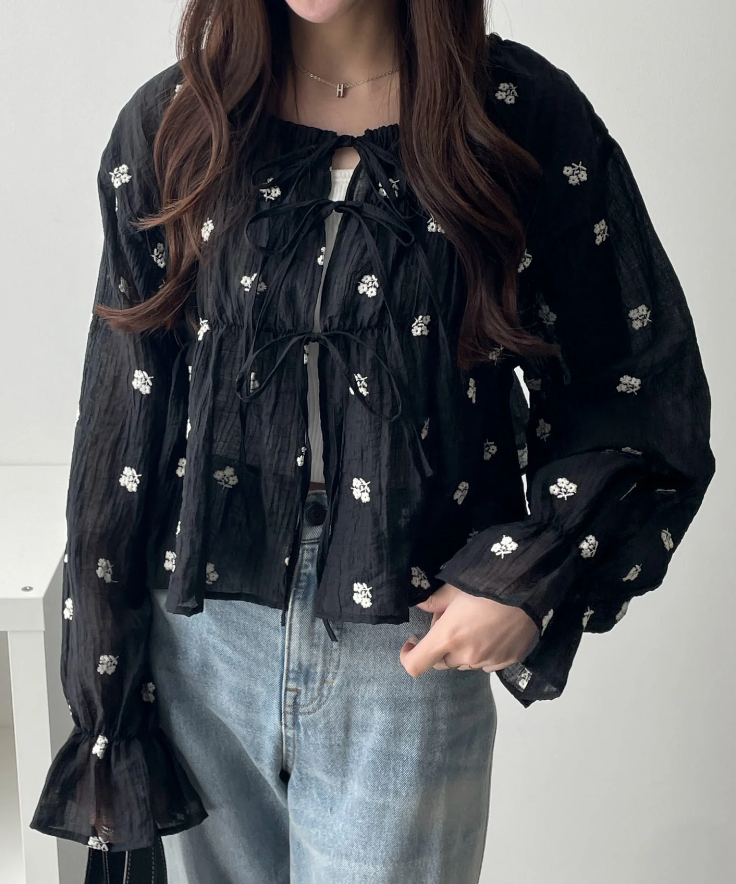楊柳刺繍ブラウス - Image 2