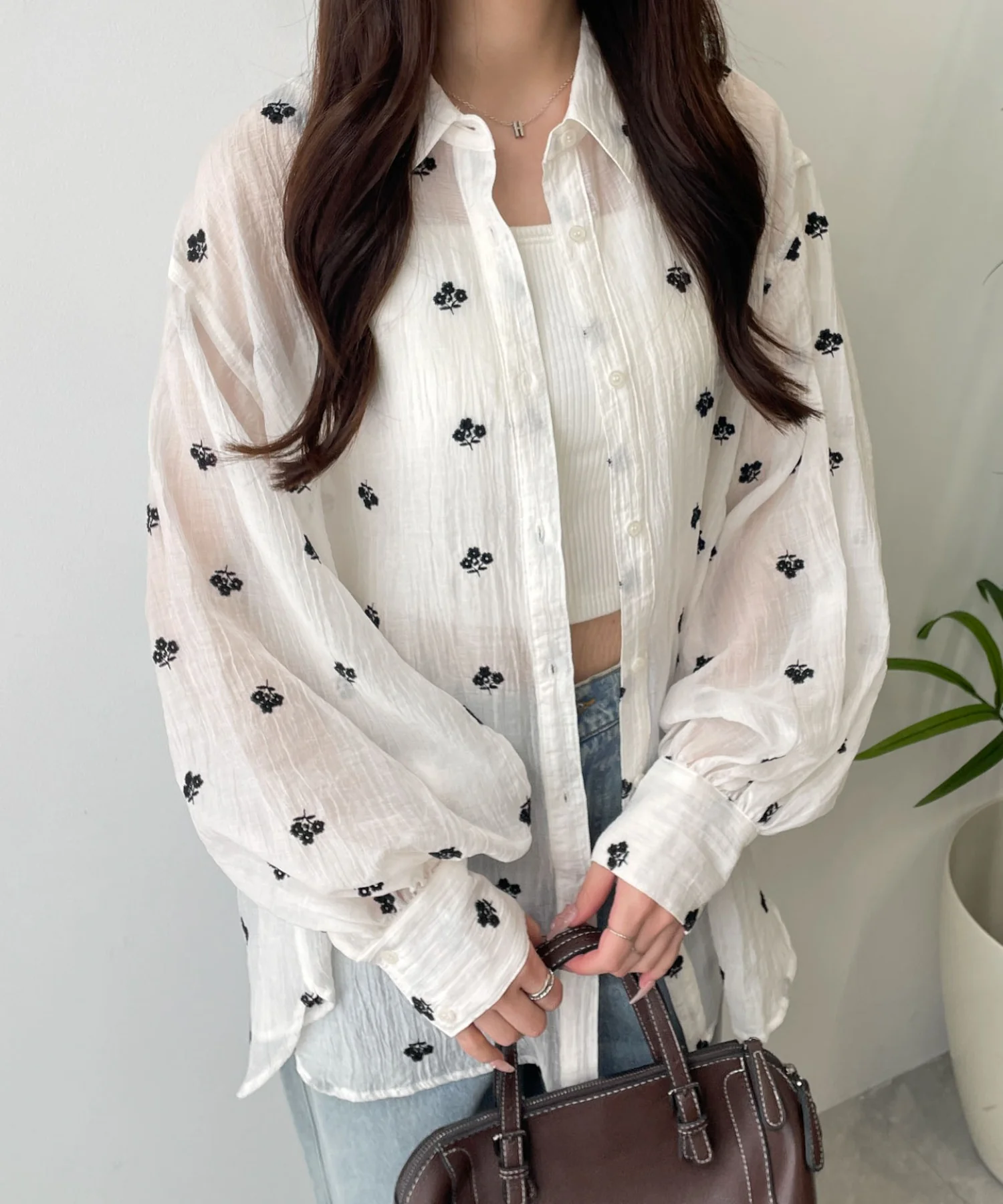 楊柳刺繍BIGシャツ - Image 6