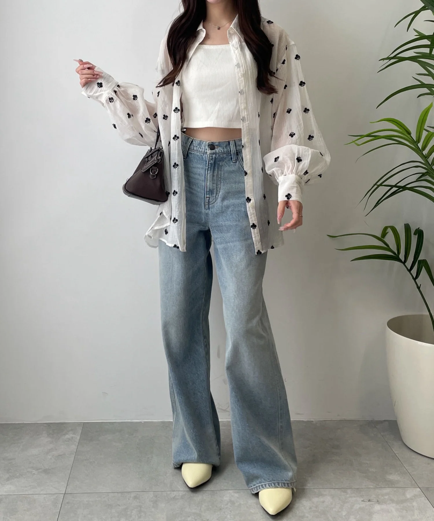 楊柳刺繍BIGシャツ - Image 7