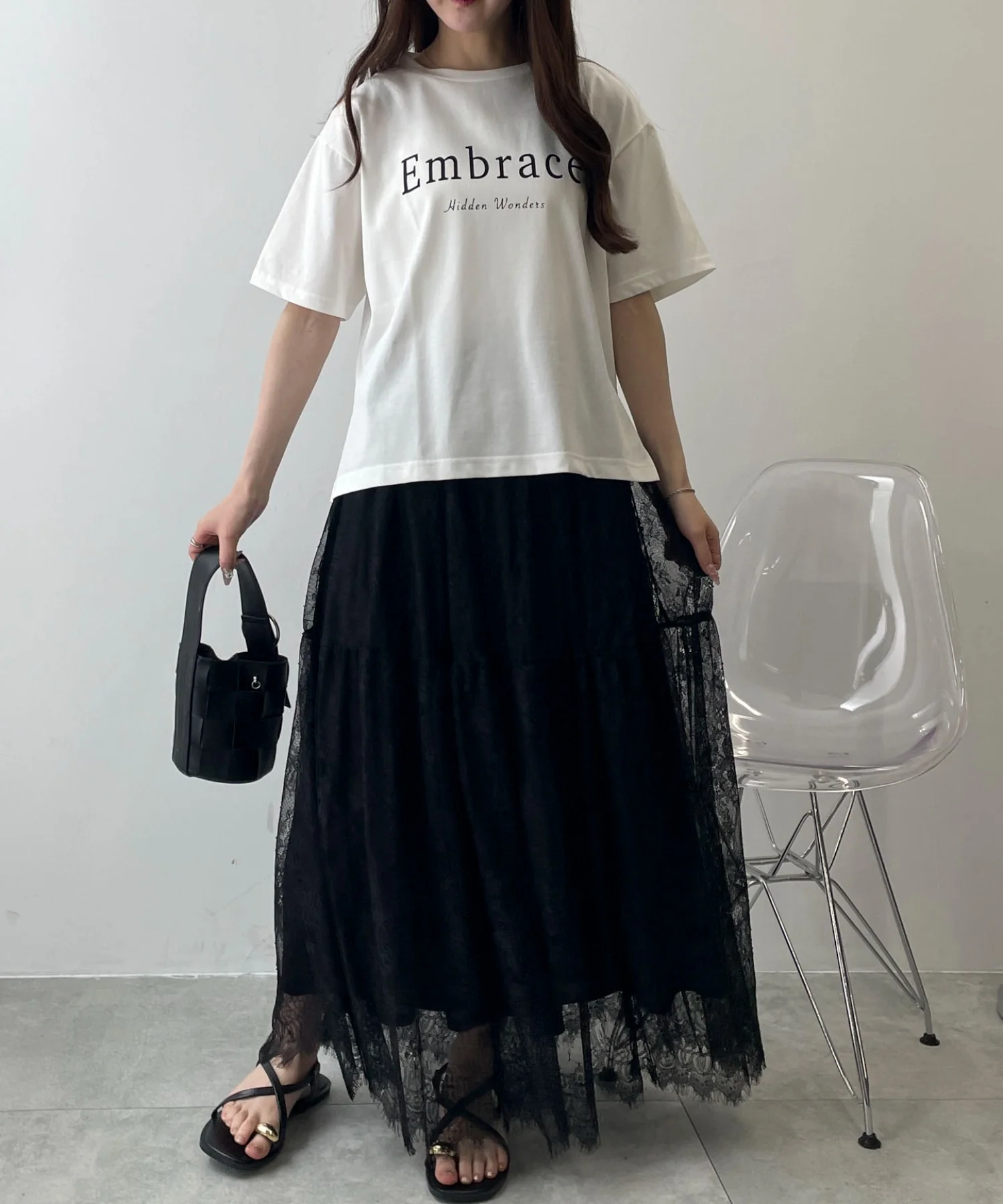 レース切替ロングスカート - Image 12