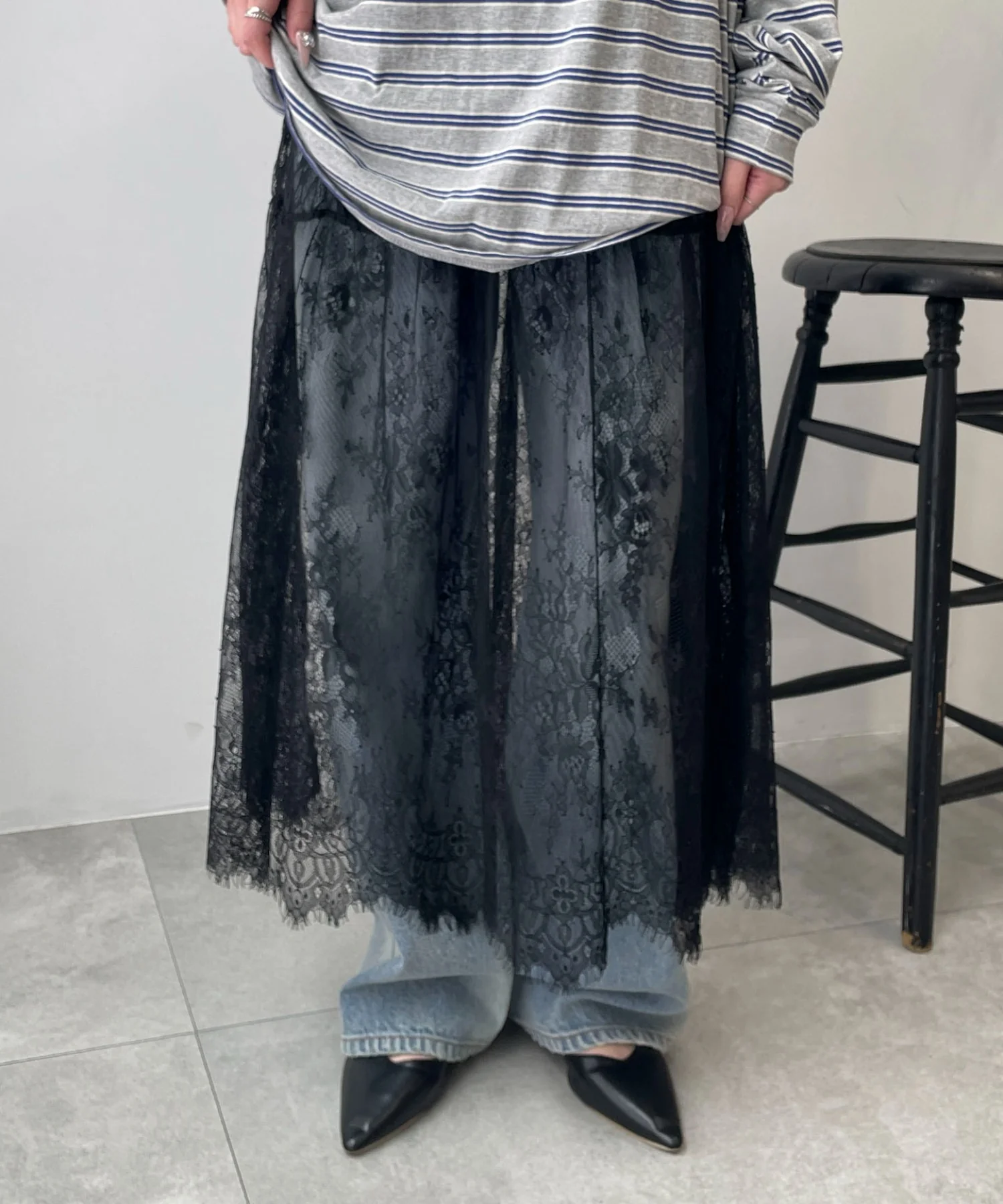 レース切替ロングスカート - Image 13