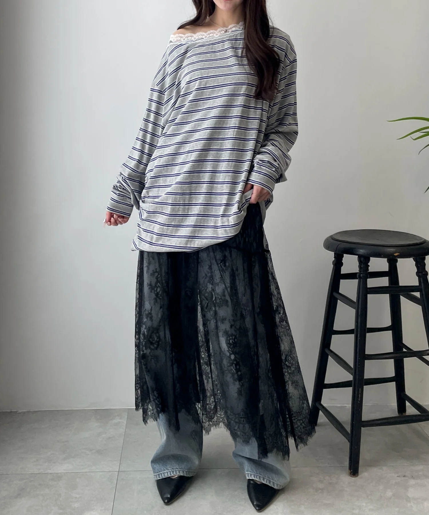 レース切替ロングスカート - Image 15
