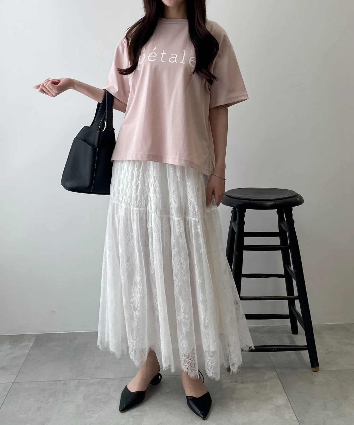 レース切替ロングスカート - Image 3