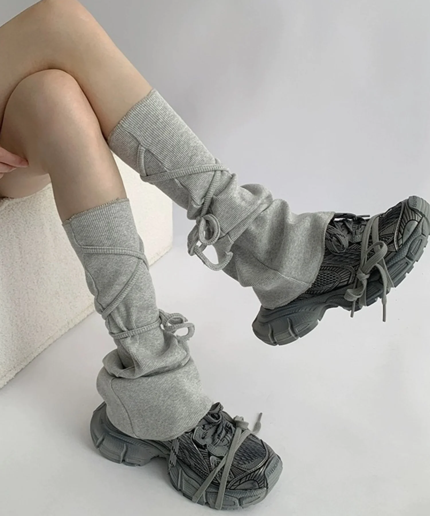 レースアップデザインレッグカバー(23-25cm) - Image 5