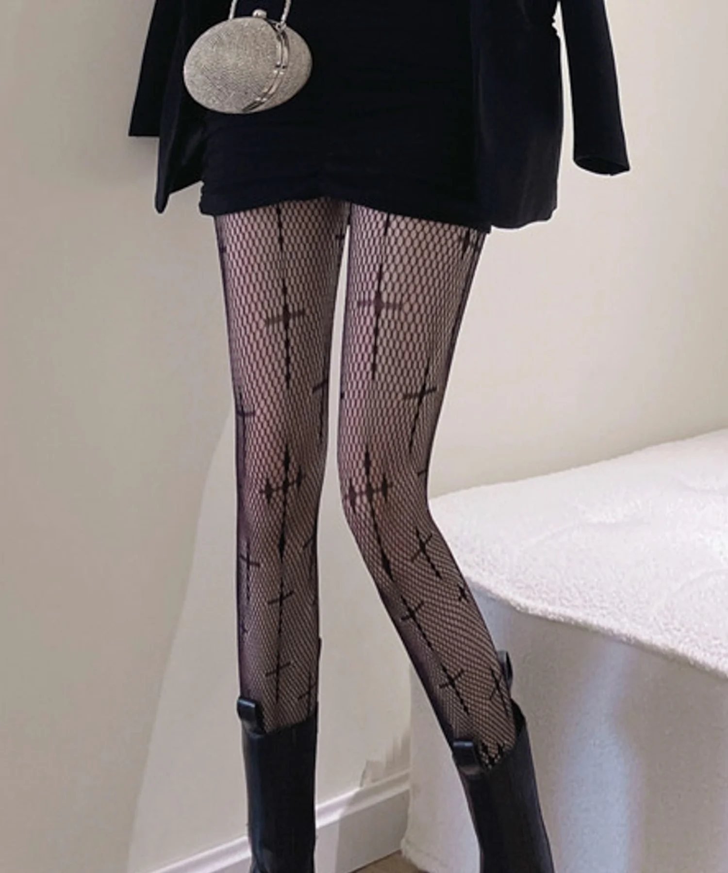 クロス柄アミタイツ - Image 4