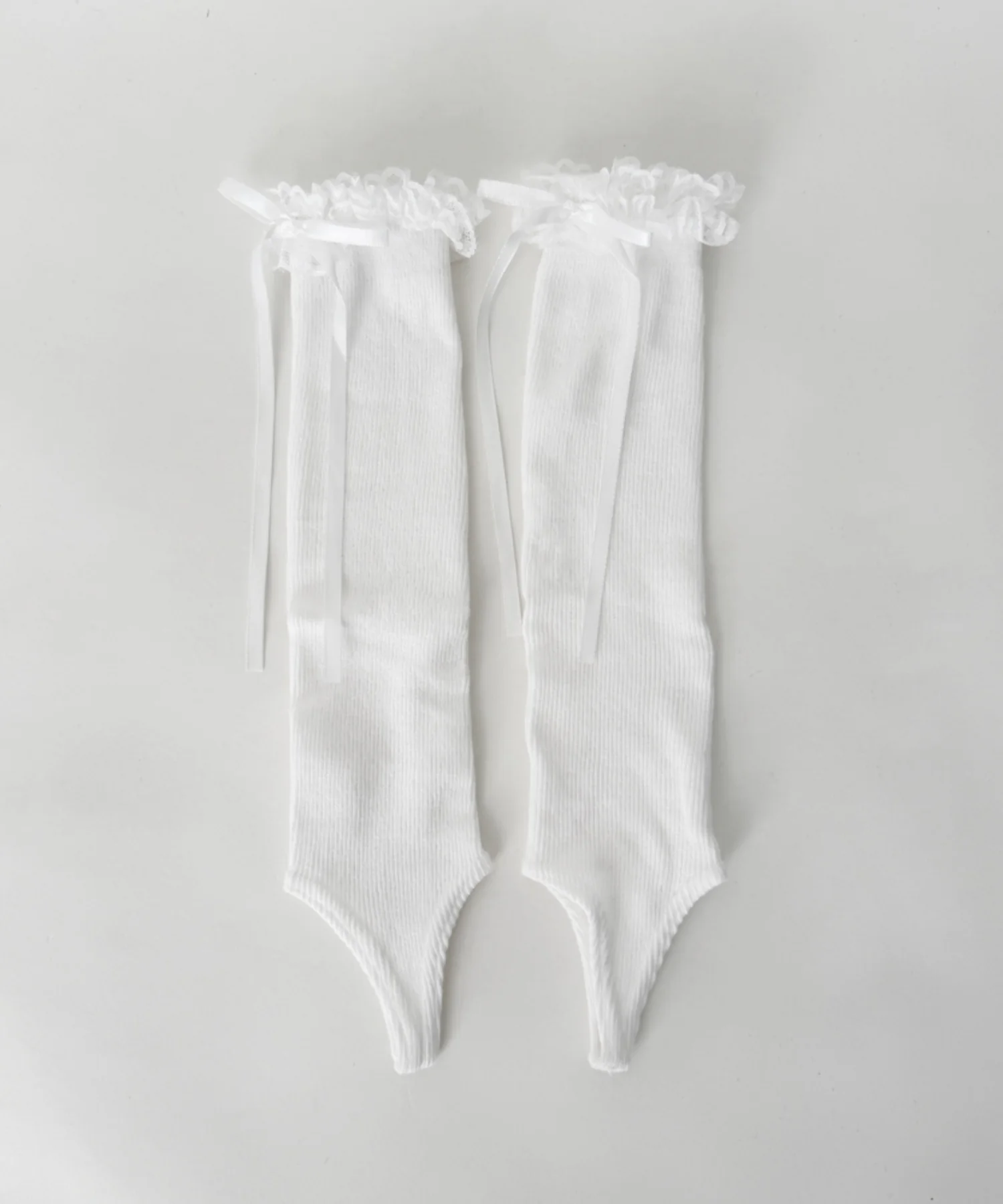リボンレースリブトレンカソックス - Image 4