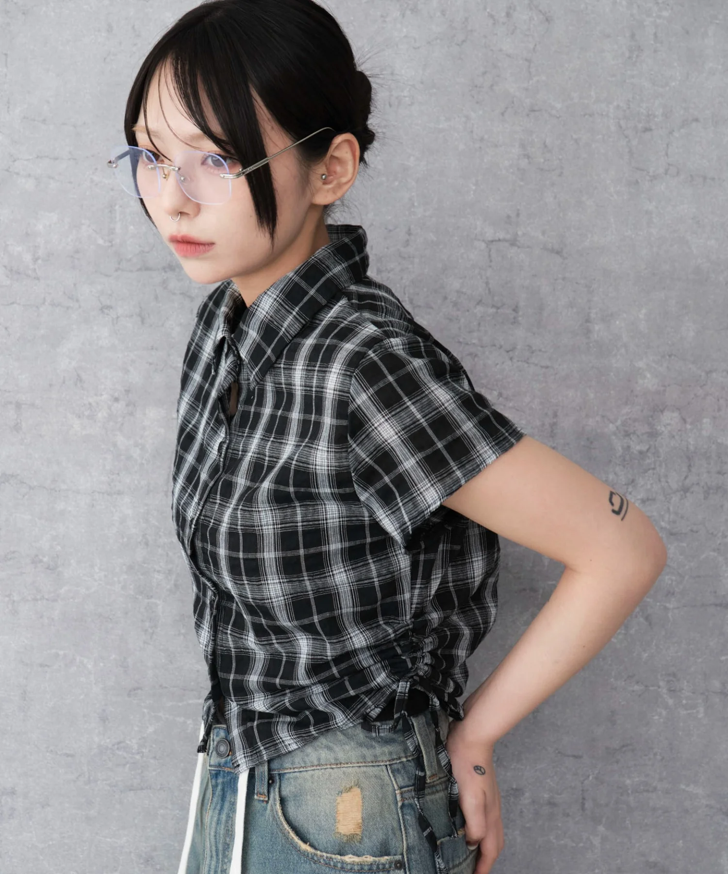 サイドドロストチェックシャツ - Image 15