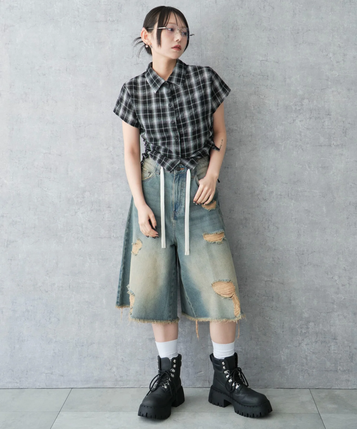 サイドドロストチェックシャツ - Image 4