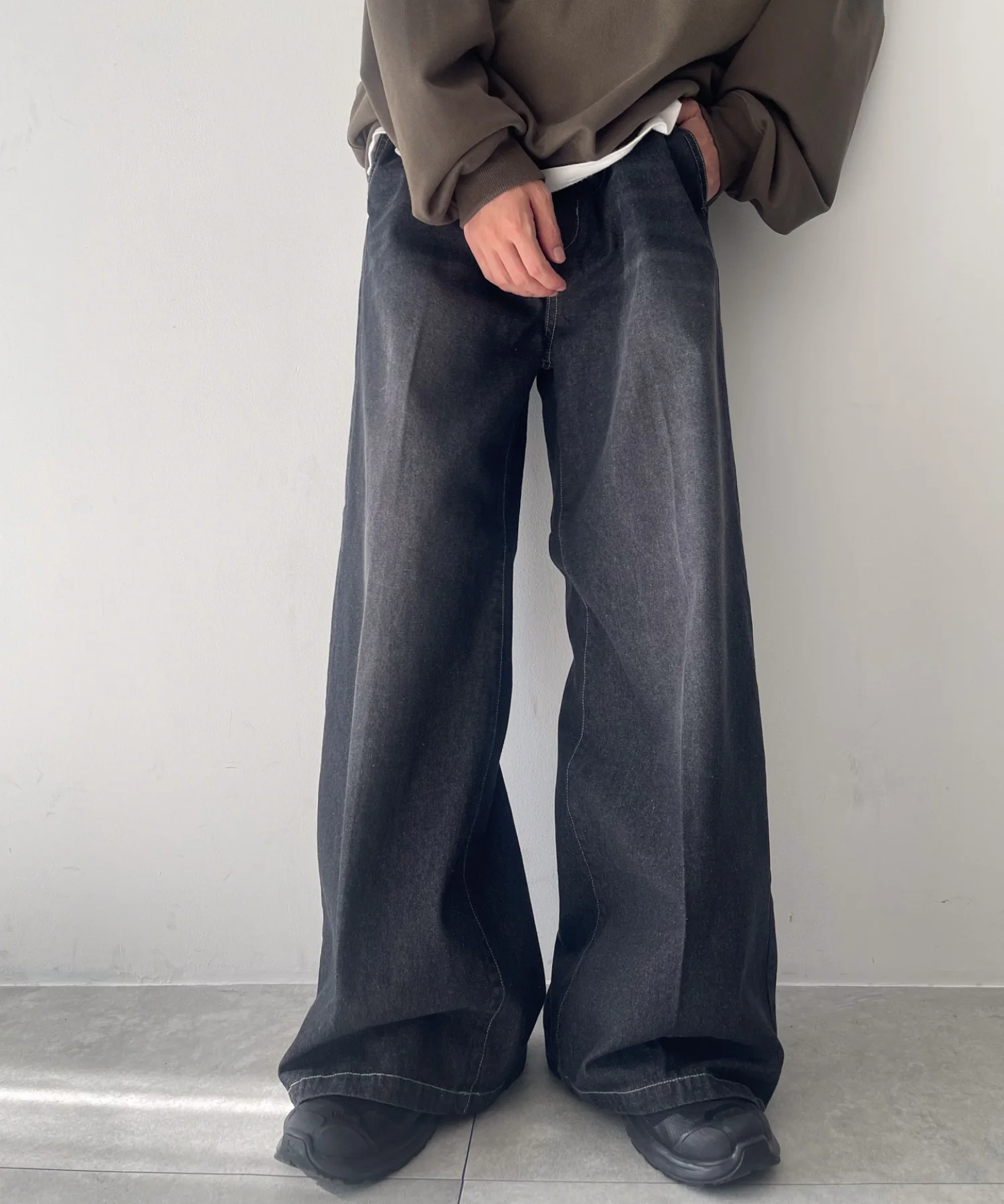 センタープレスワイドデニムパンツ - Image 2