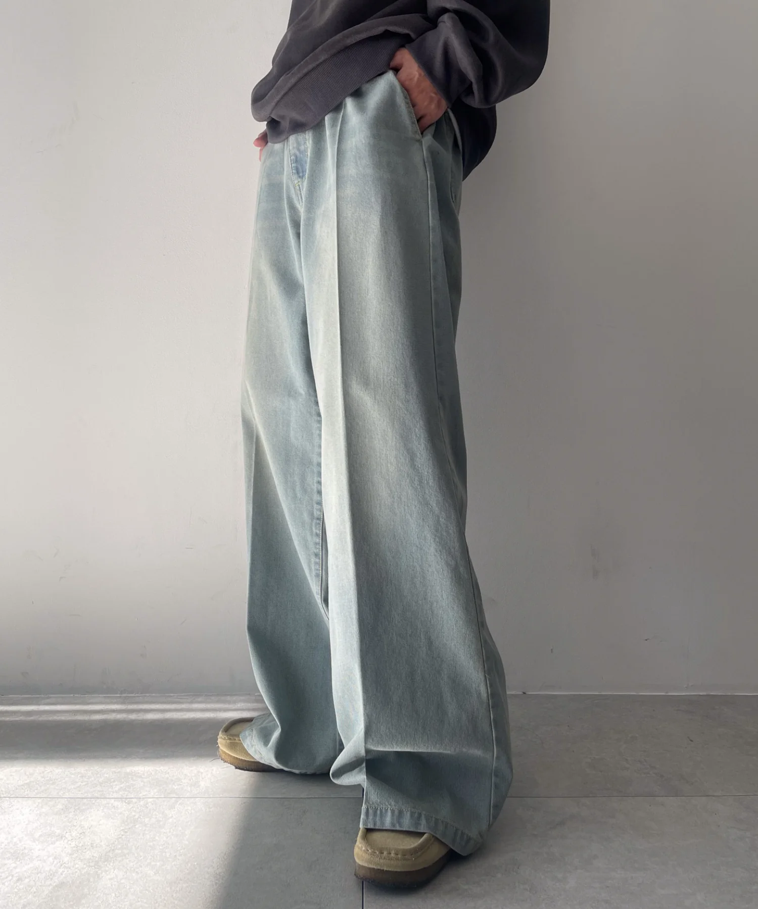 センタープレスワイドデニムパンツ - Image 5